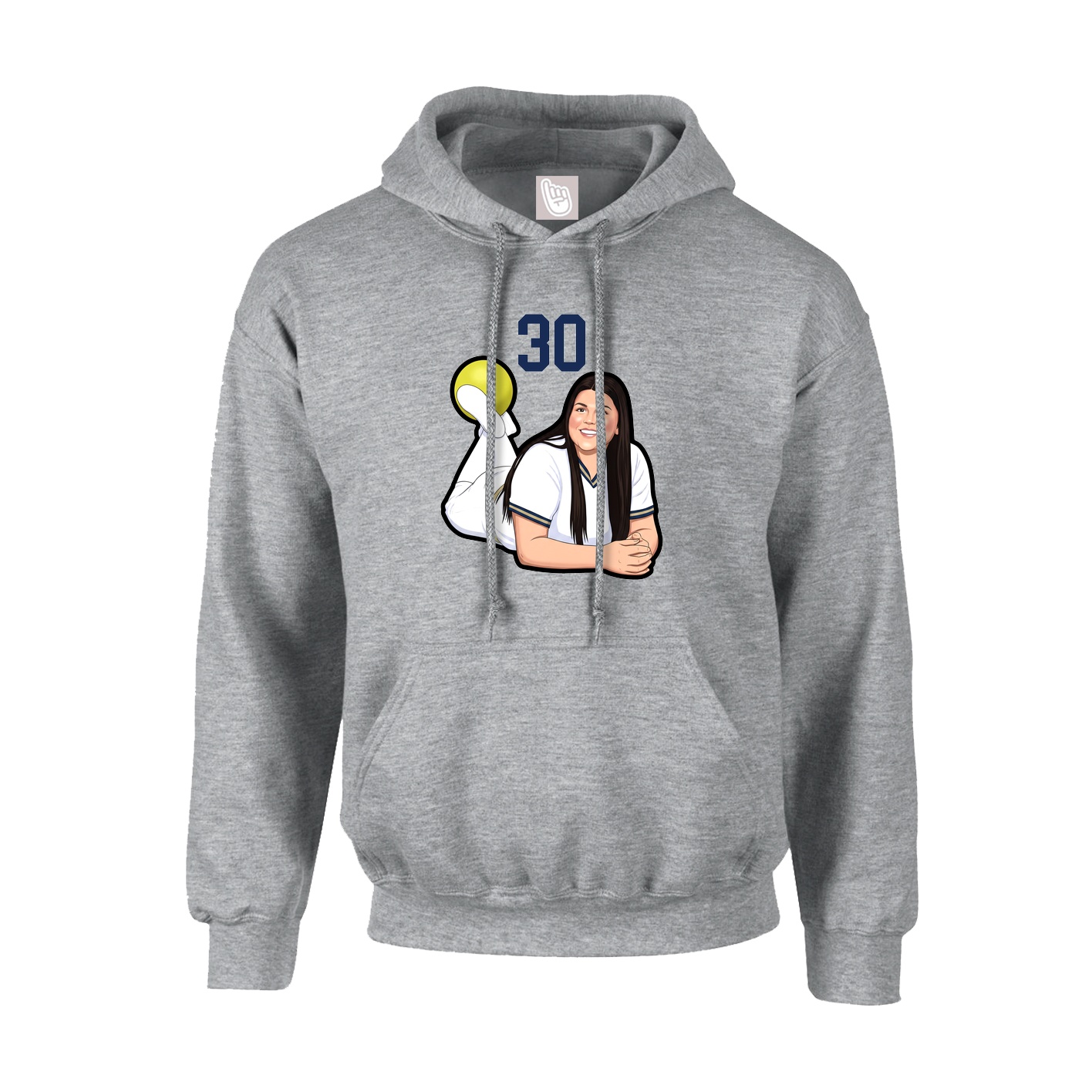 Youth Hoodie — Number Top in Grey