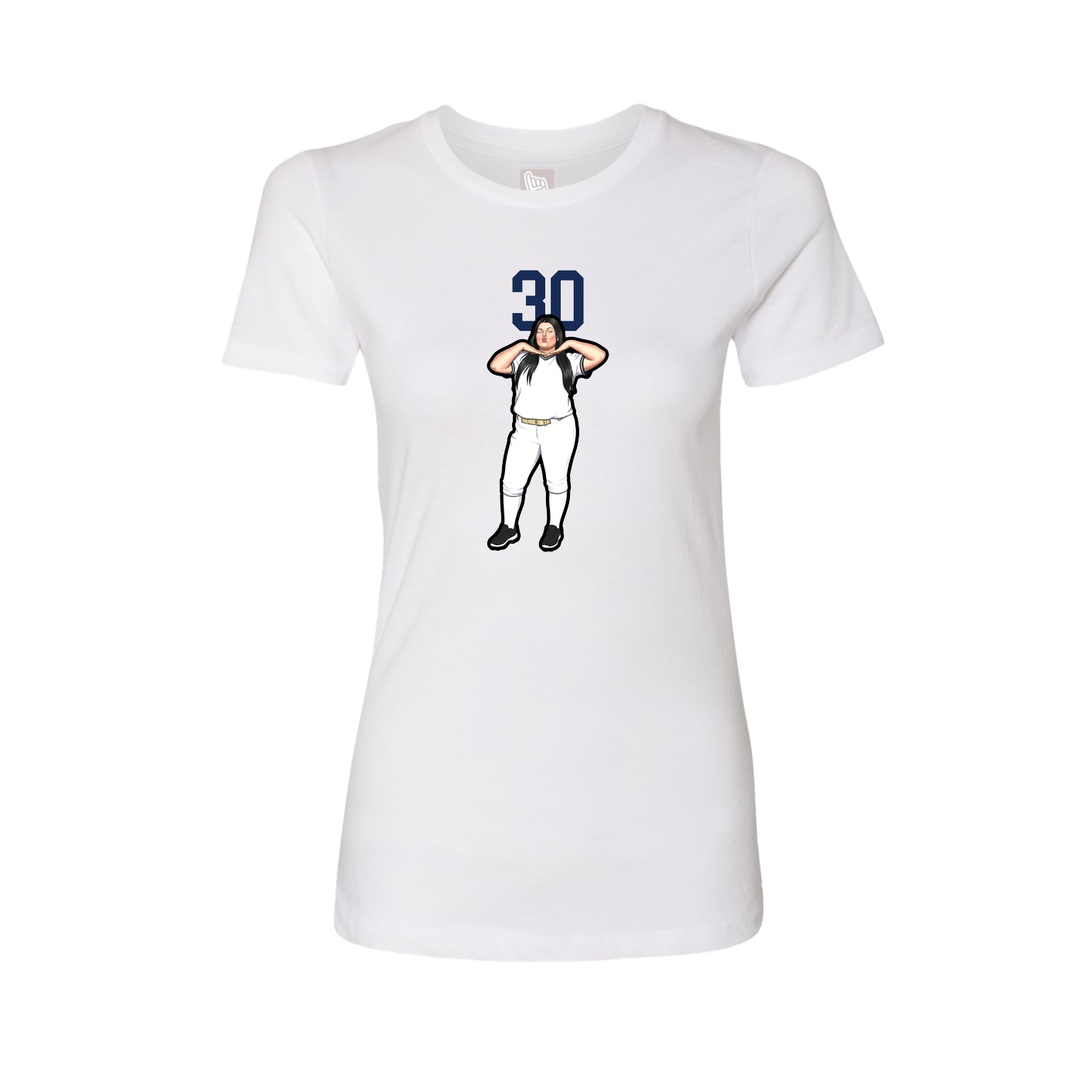 Fitted Women's Tee — Number Top in White