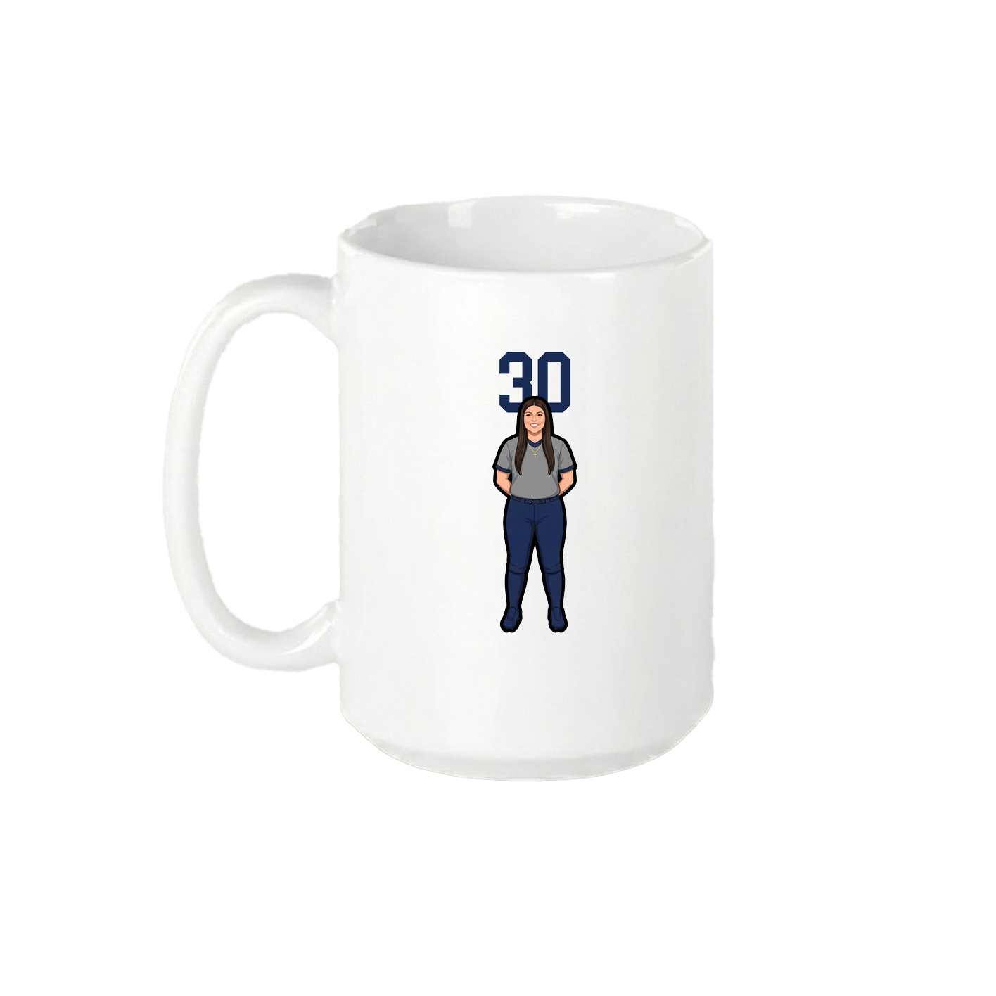 15oz Coffee Mug — Number Top in White
