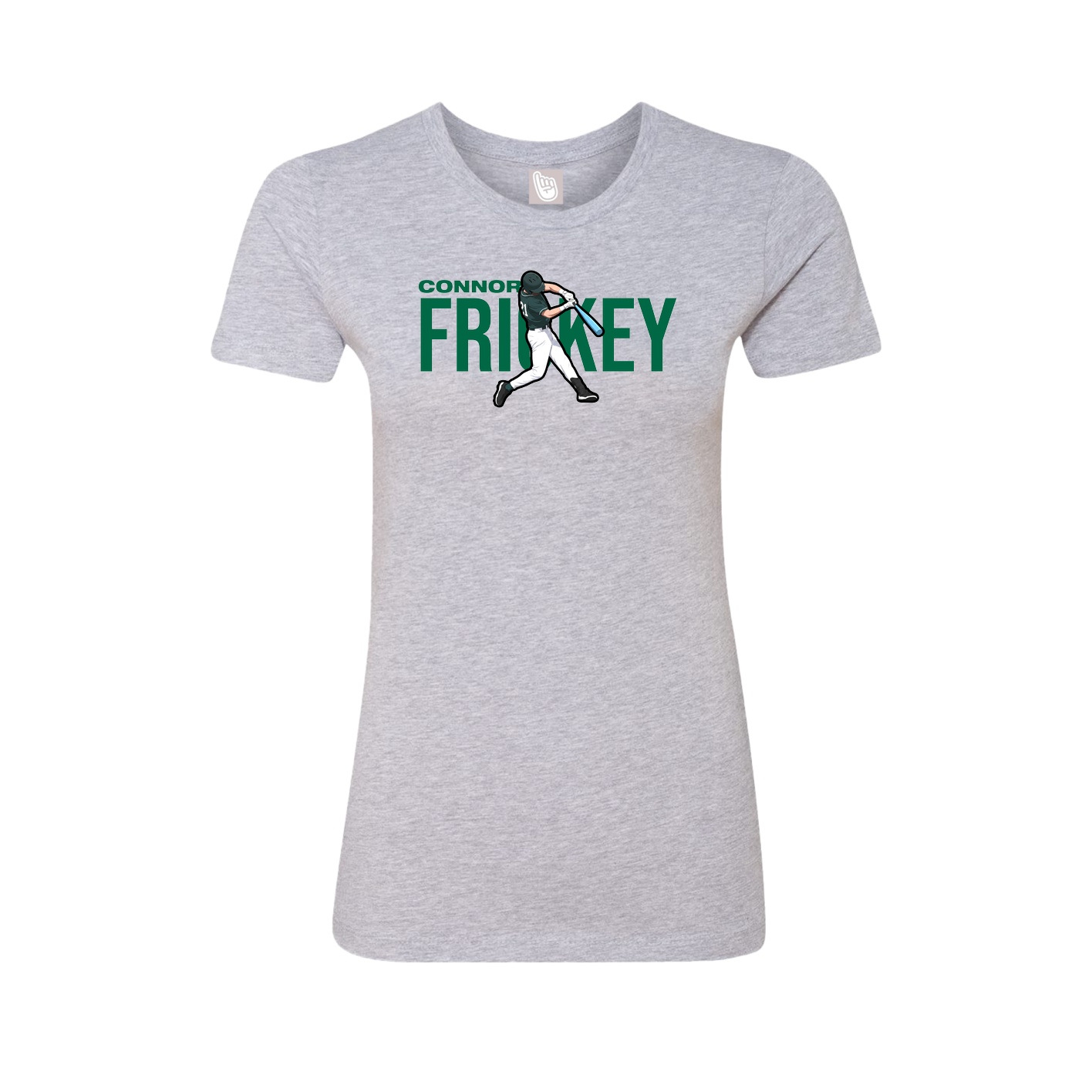 Fitted Women's Tee — Player Name in Grey