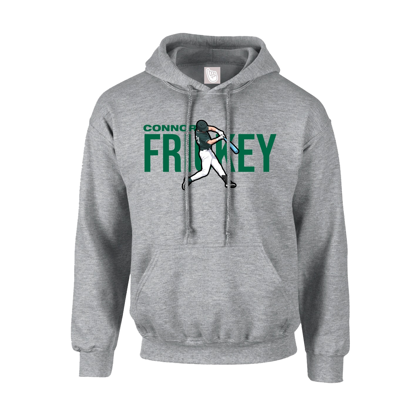 Youth Hoodie — Player Name in Grey