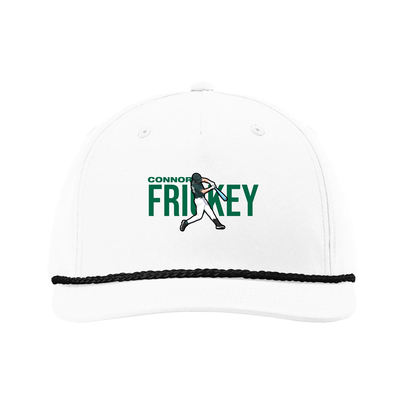Five-Panel Classic Rope Cap — Player Name in White