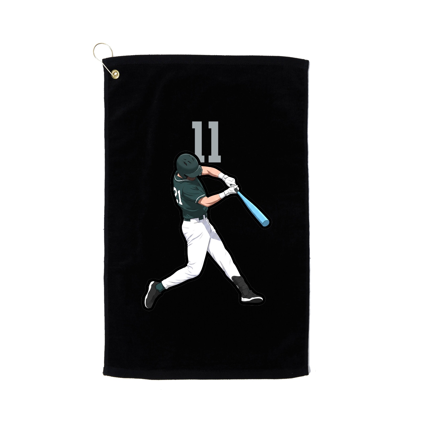 Golf Towel — Number Top in Black
