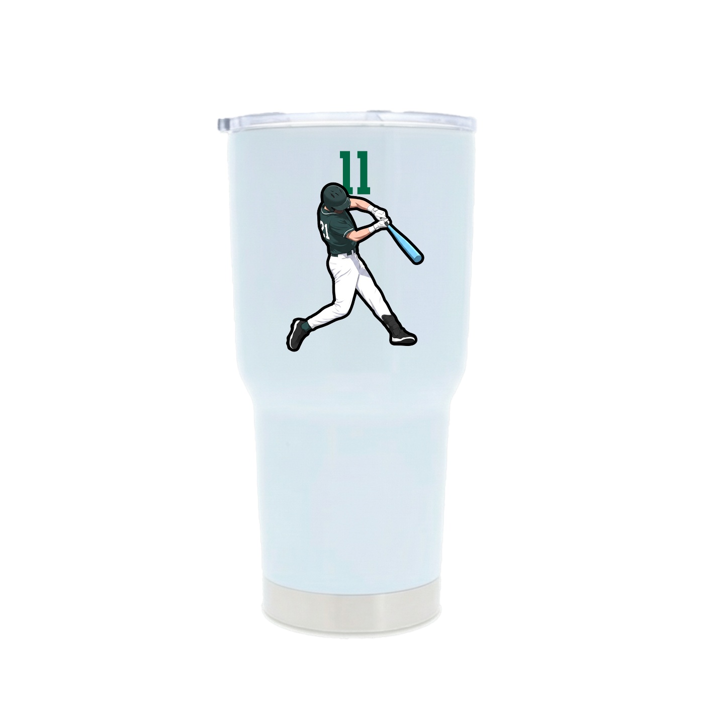 30oz Stainless Steel Tumbler — Number Top in White