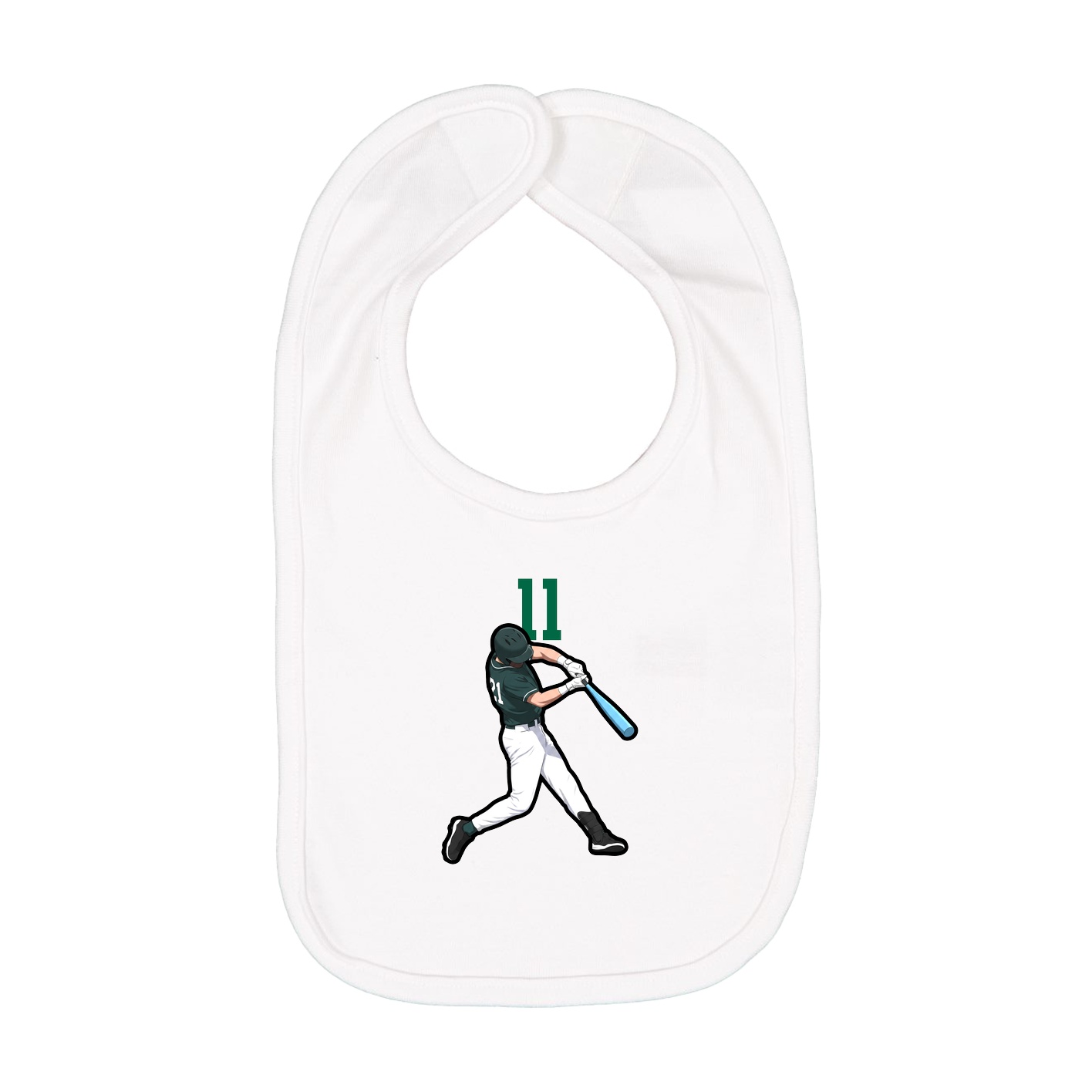Infant Bib — Number Top in White
