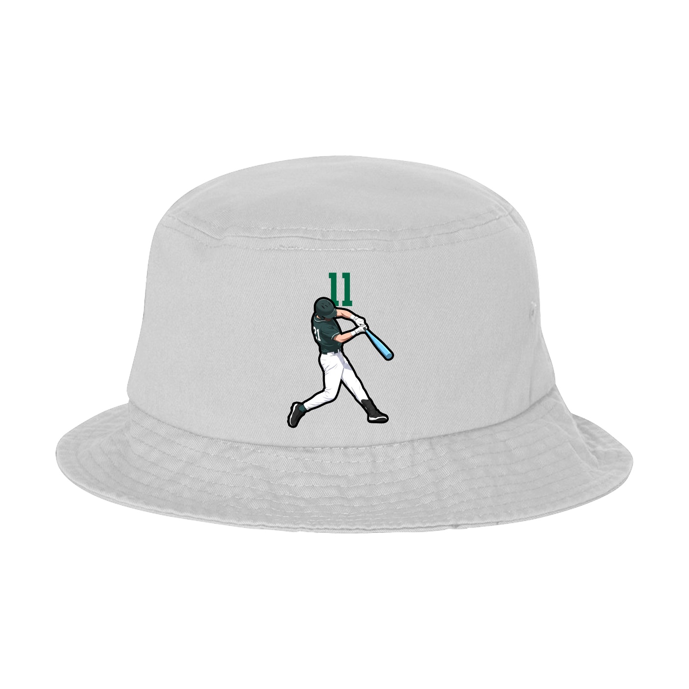 Bucket Cap — Number Top in White