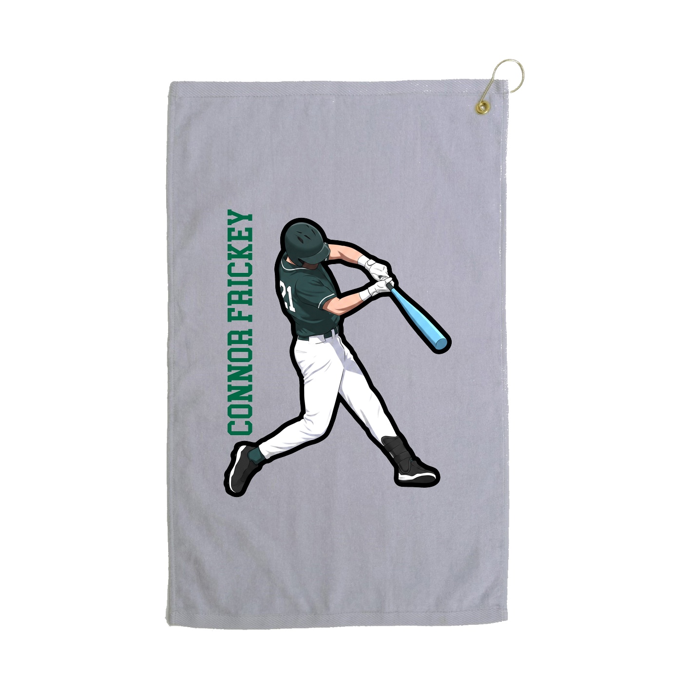 Golf Towel — Name Vertical in Grey