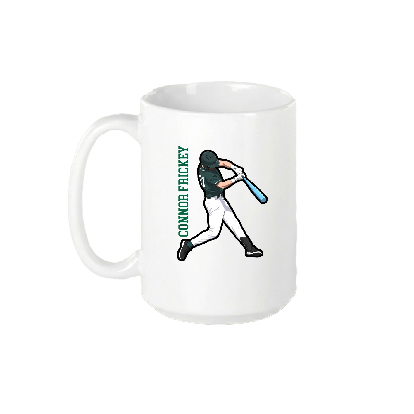 15oz Coffee Mug — Name Vertical in White