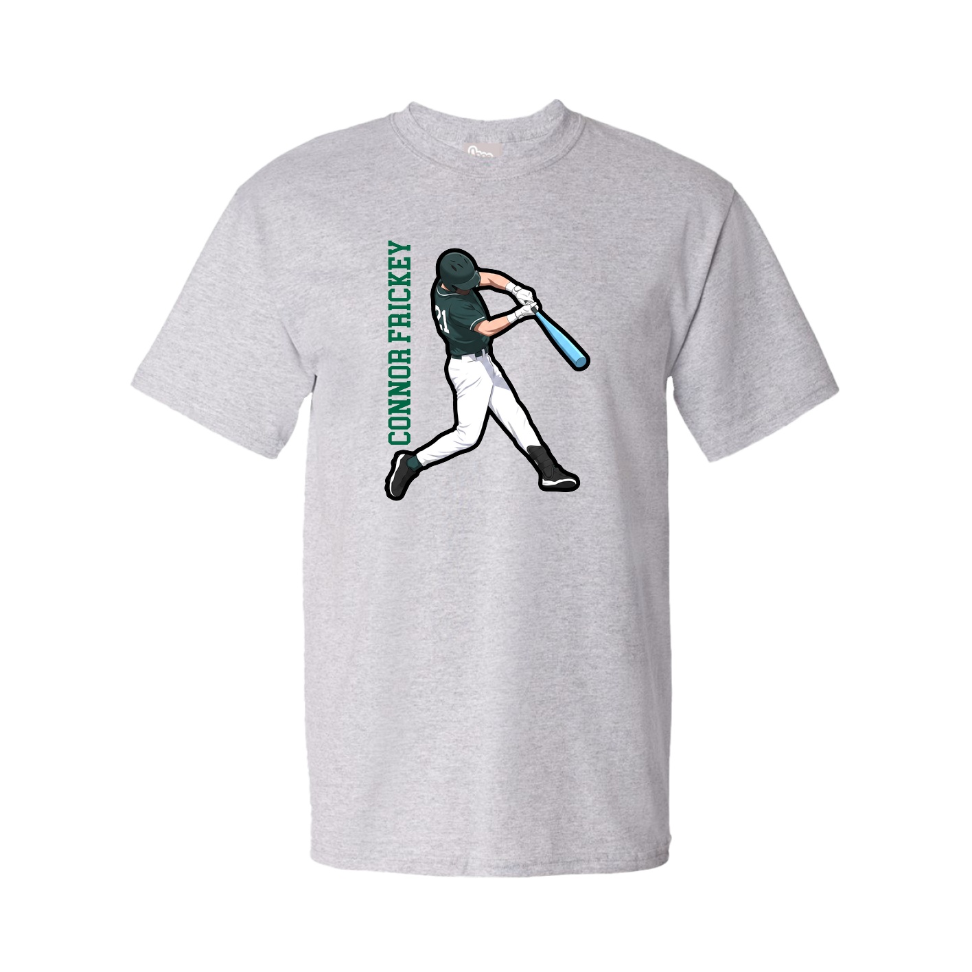 Tee — Name Vertical in Grey