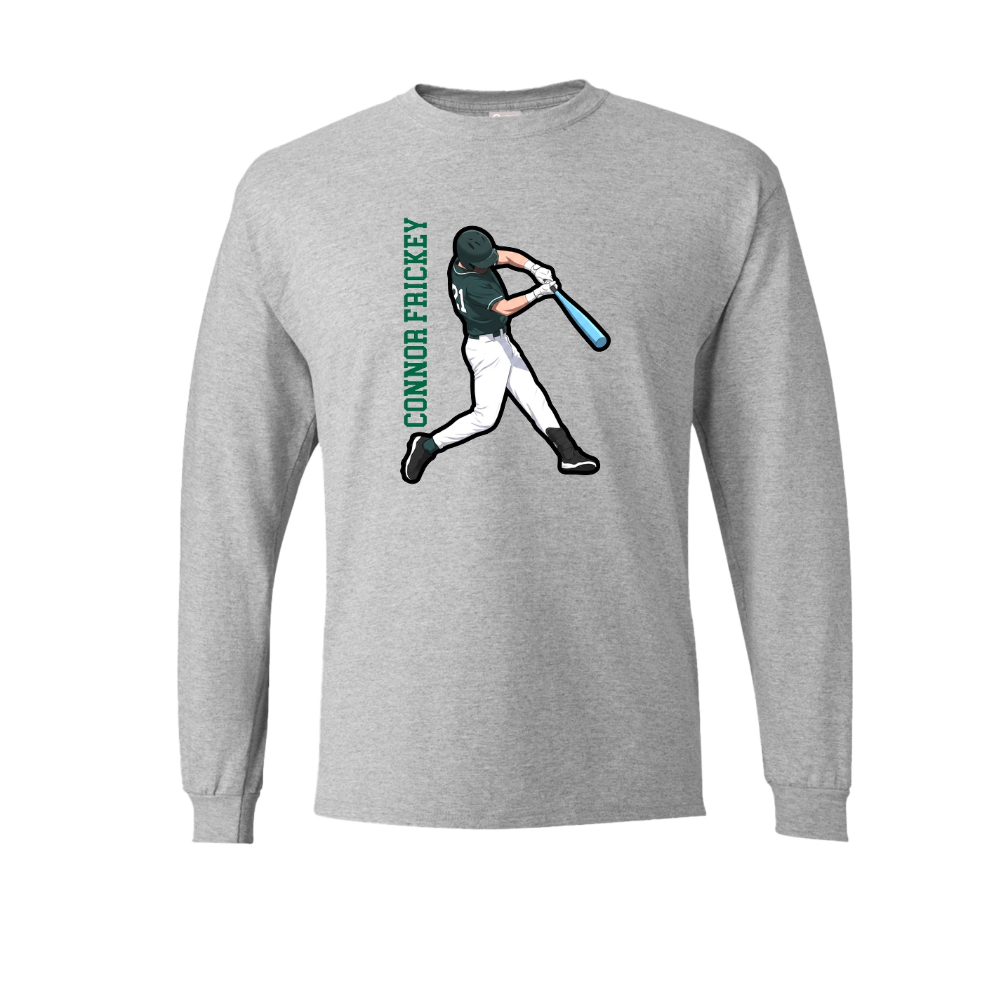 Long Sleeve Tee — Name Vertical in Grey