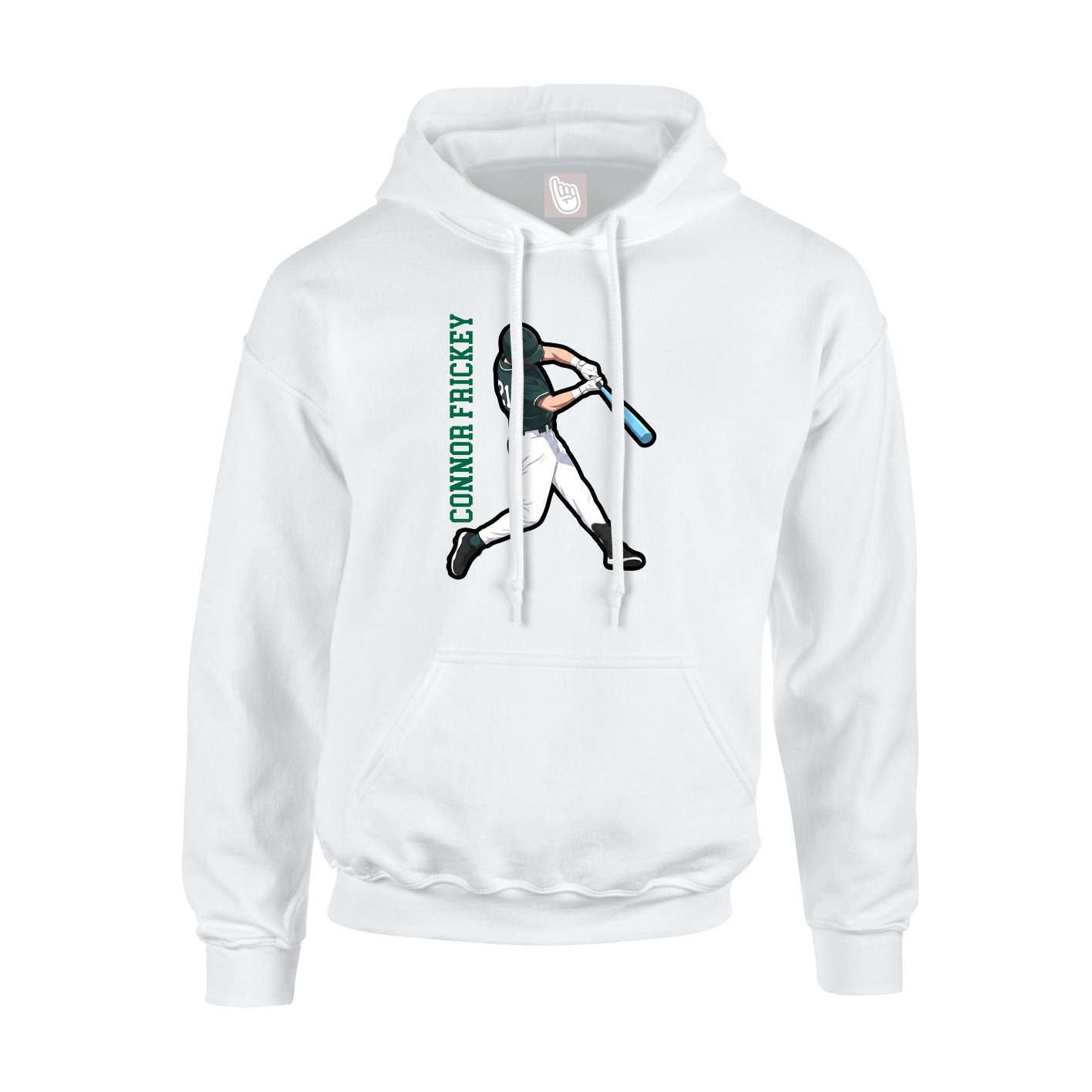 Hoodie — Name Vertical in White