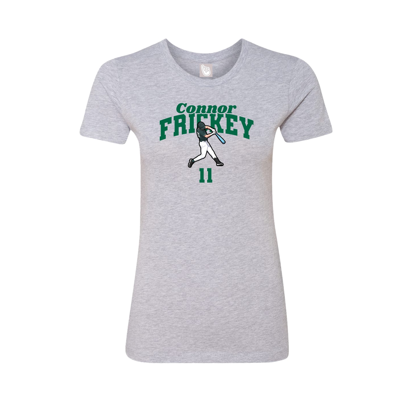 Fitted Women's Tee — Signature Arch in Grey