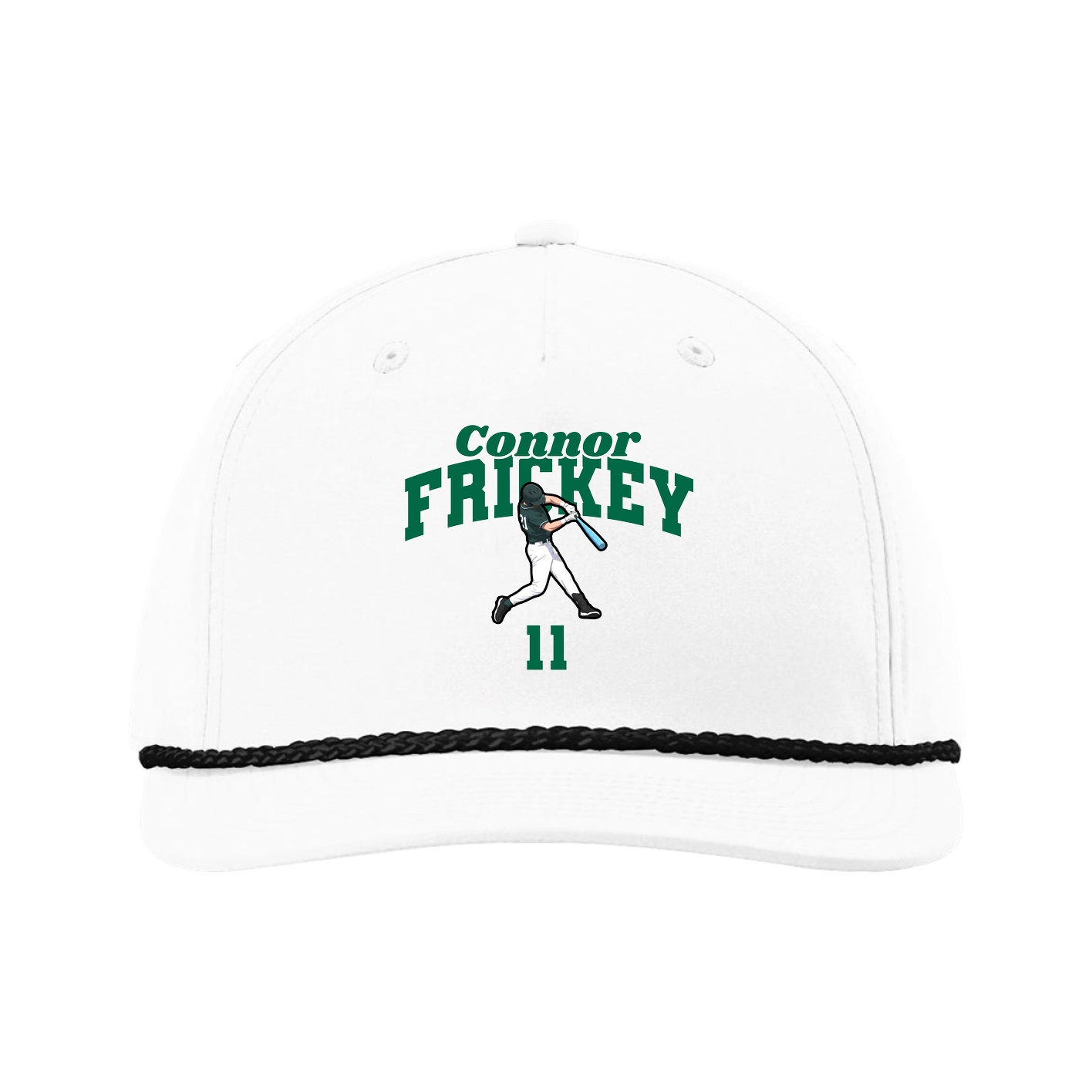 Five-Panel Classic Rope Cap — Signature Arch in White