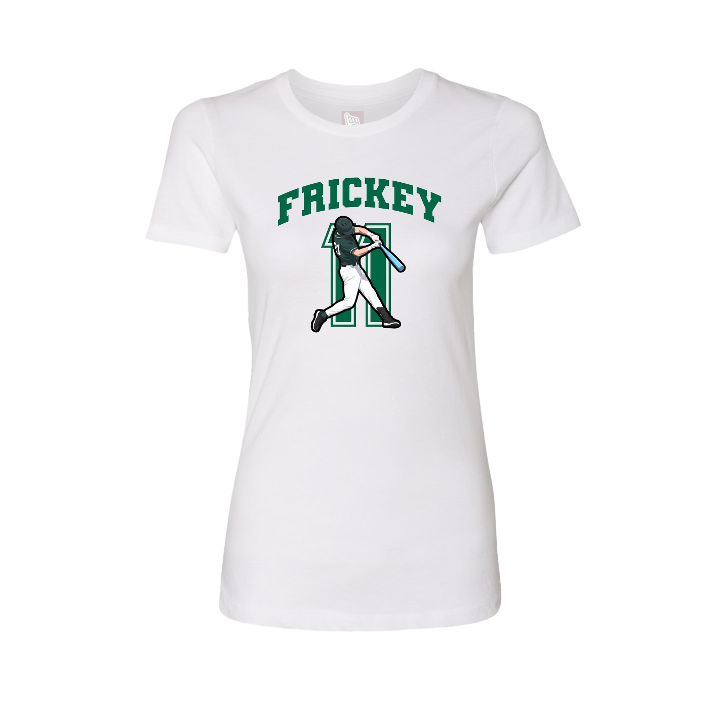 Fitted Women's Tee — Number in White