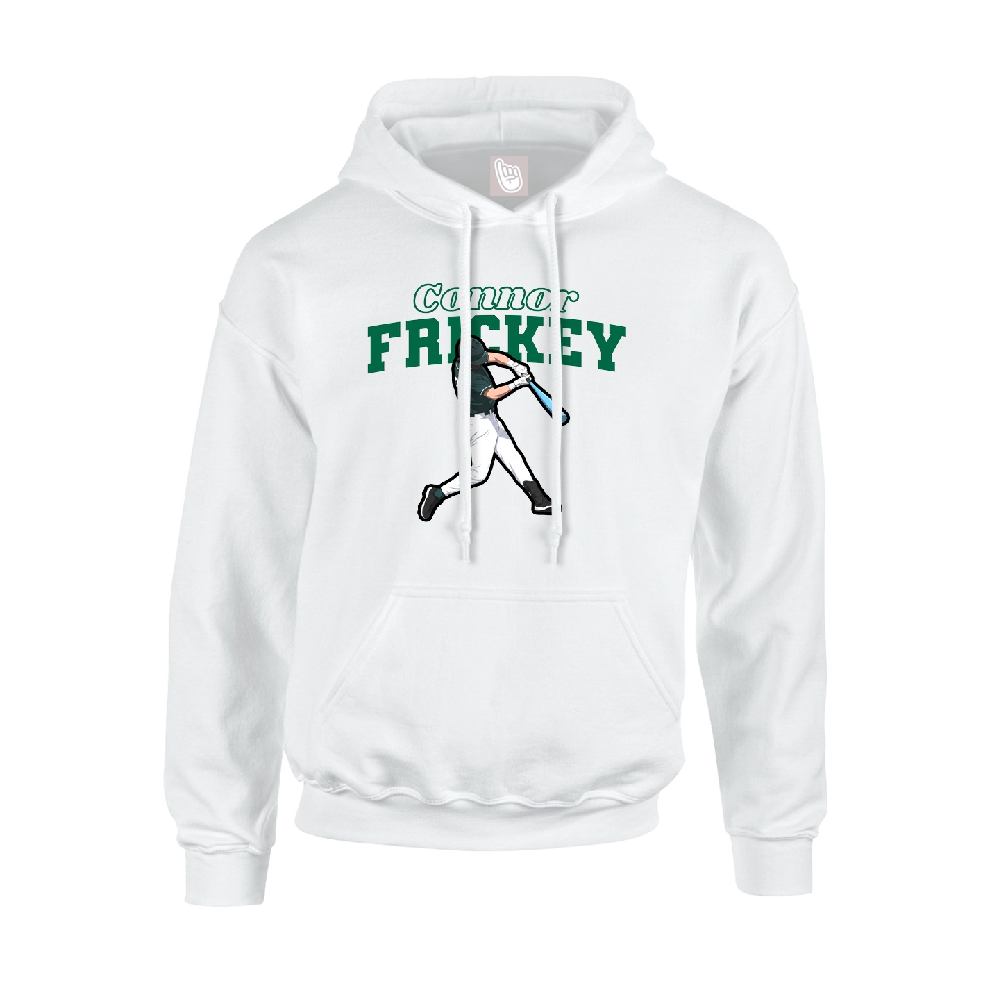 Youth Hoodie — Name Arch in White