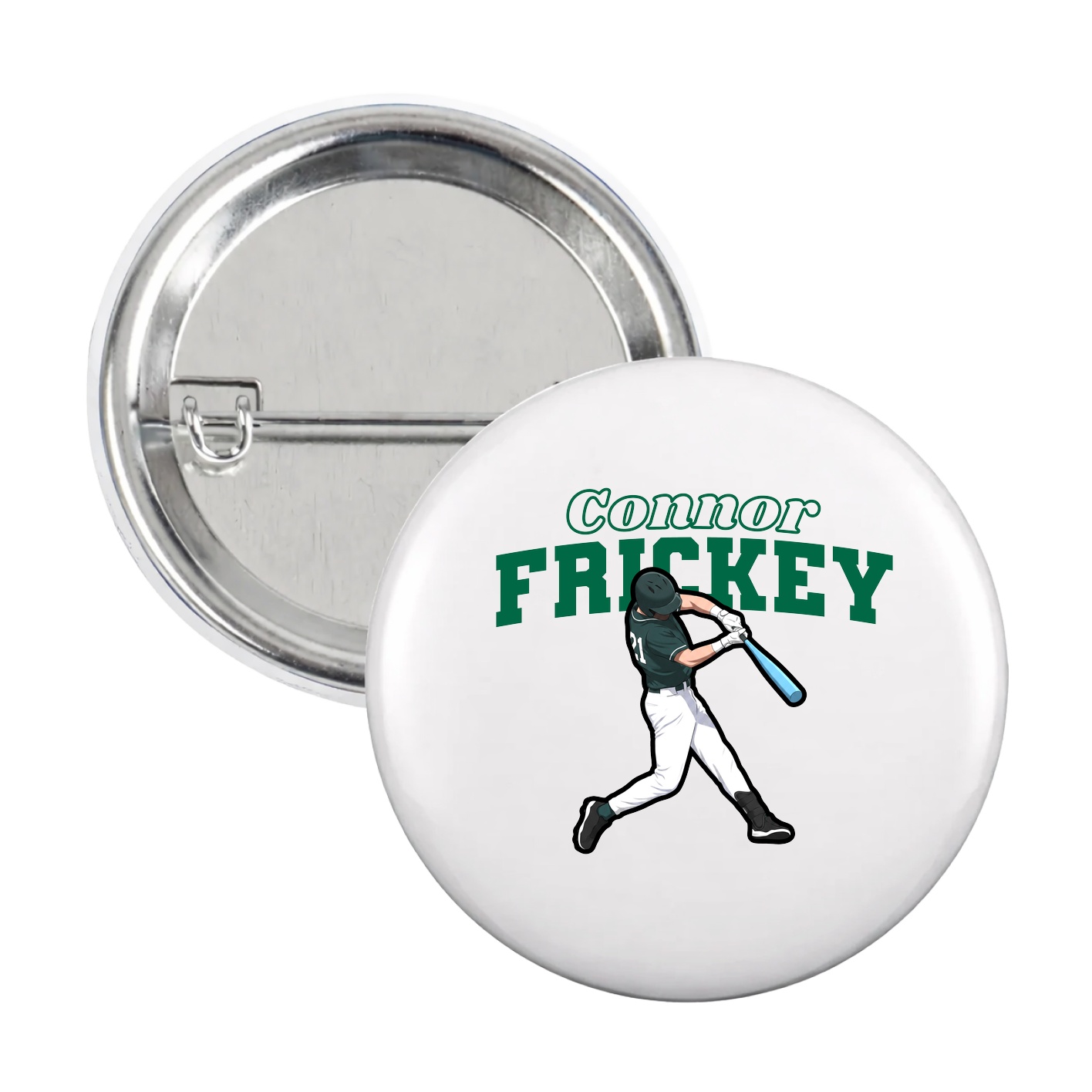 Game Day Button — Name Arch in White