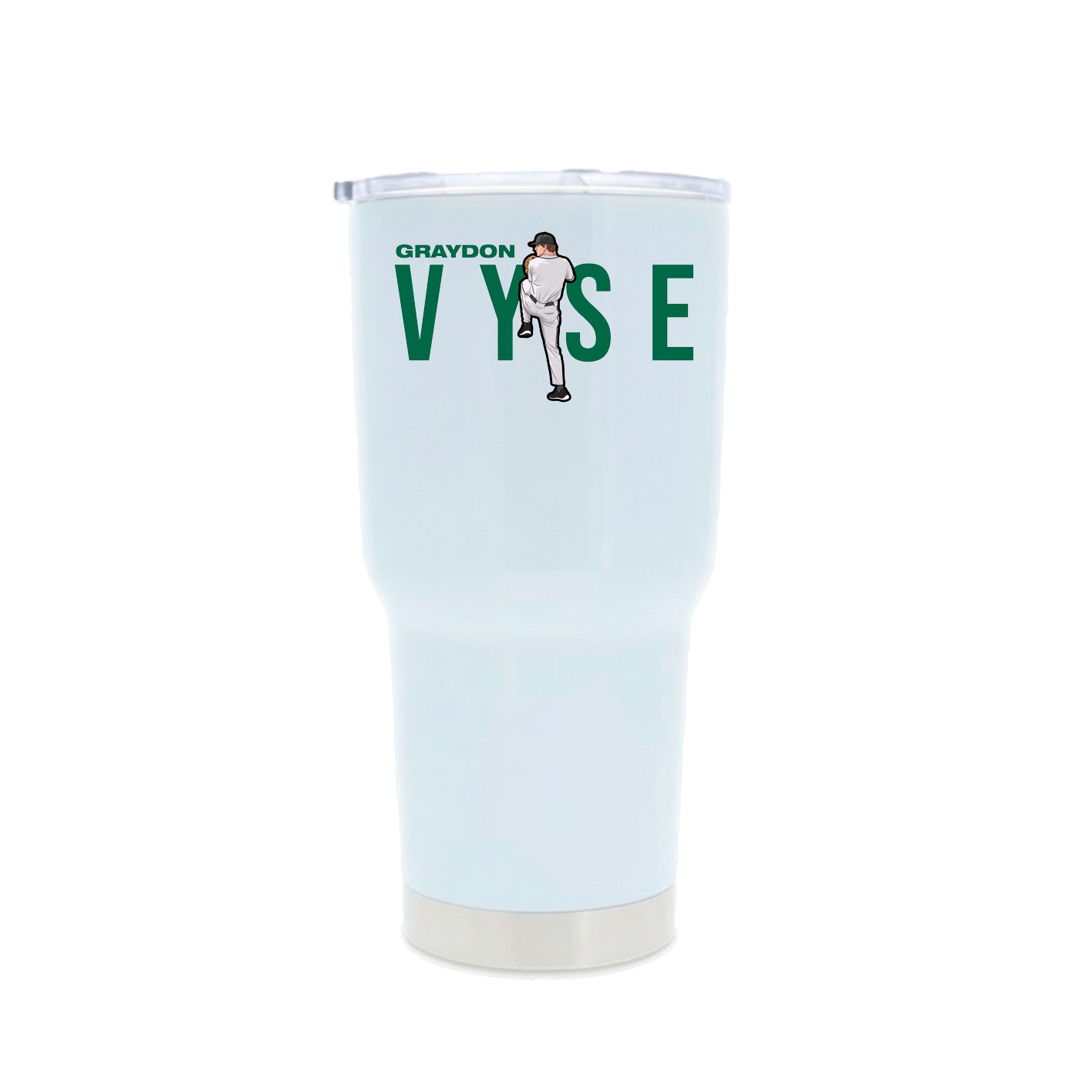 30oz Stainless Steel Tumbler — Player Name in White