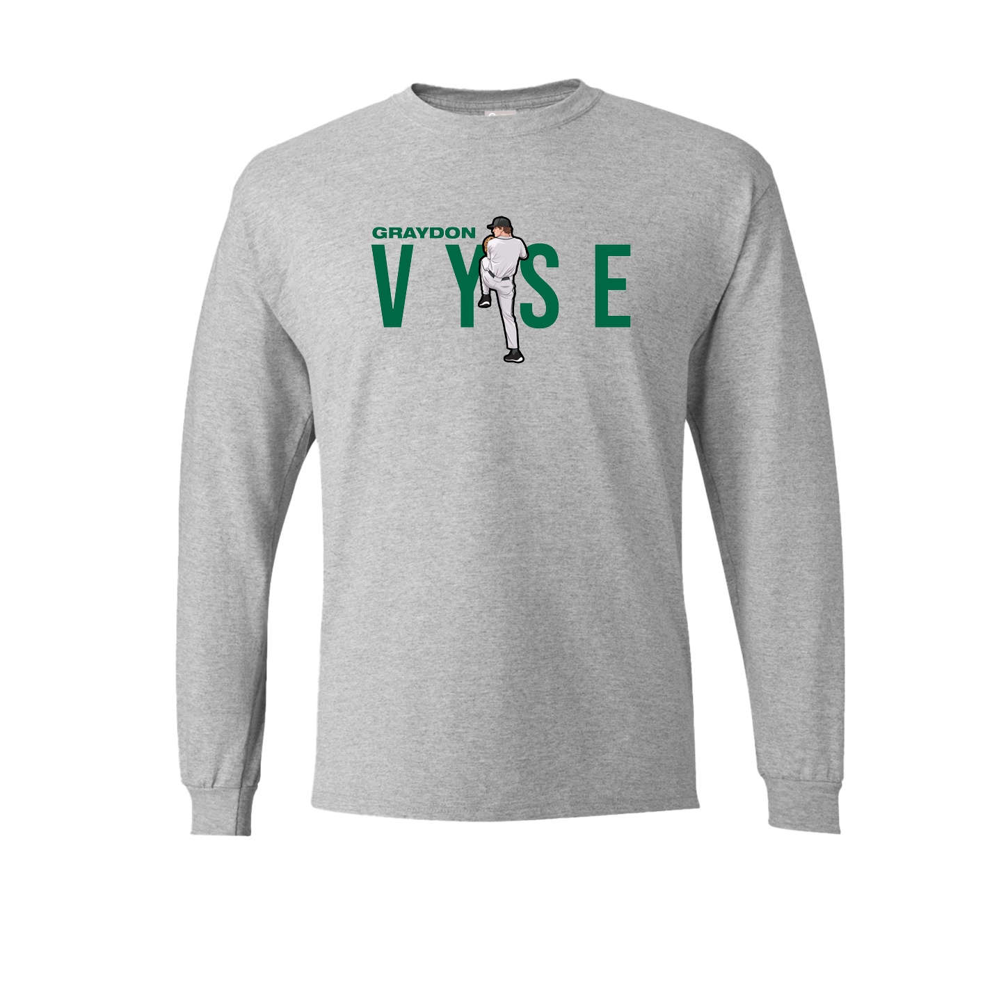 Long Sleeve Tee — Player Name in Grey