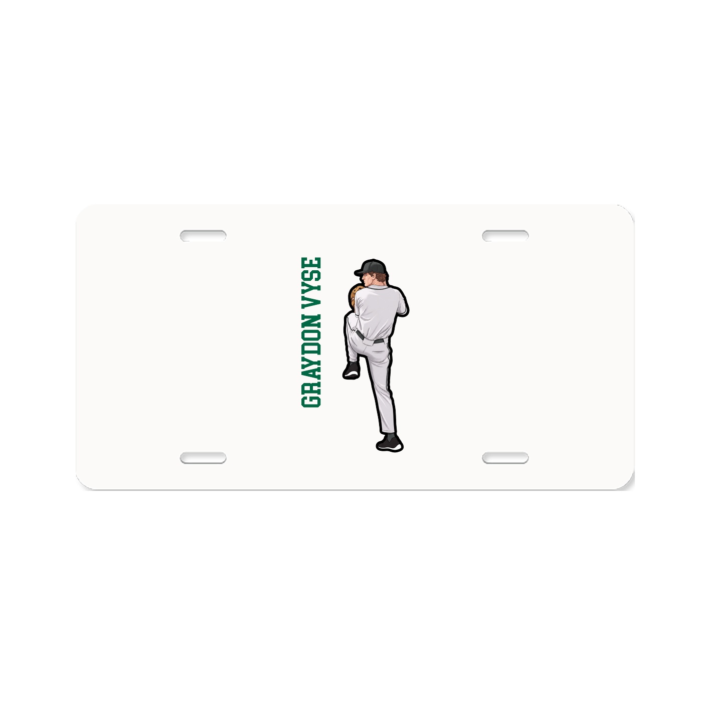 License Plate — Name Vertical in Classic