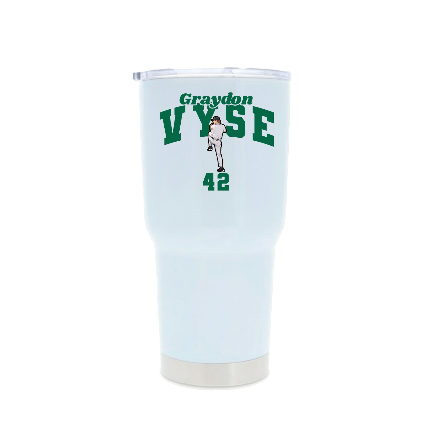 30oz Stainless Steel Tumbler — Signature Arch in White