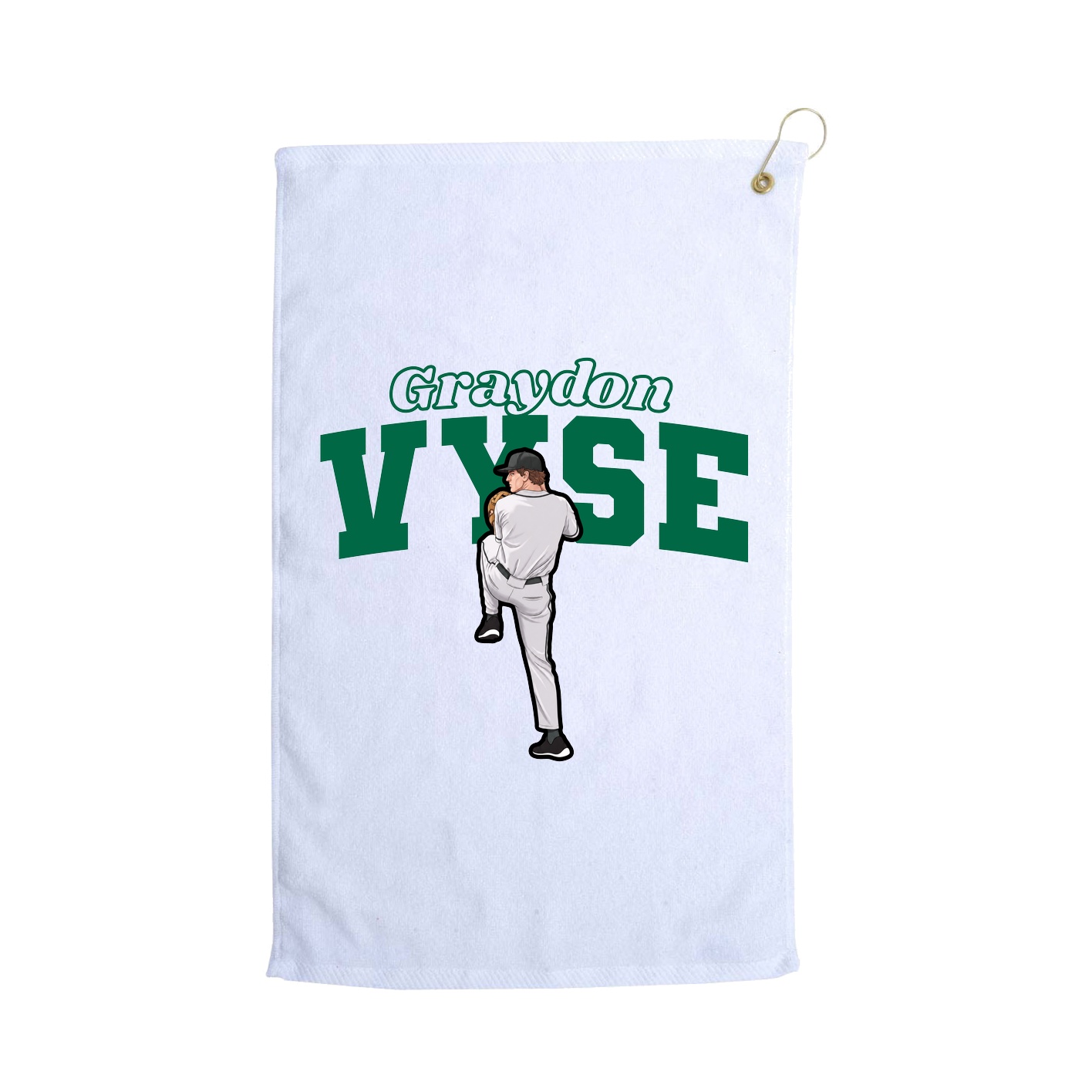 Golf Towel — Name Arch in White