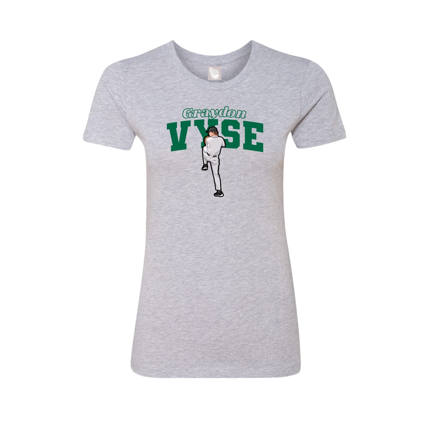 Fitted Women's Tee — Name Arch in Grey