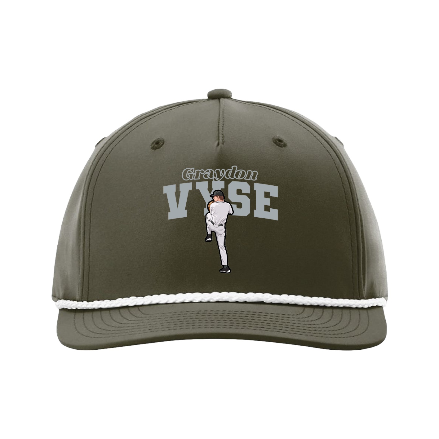 Five-Panel Classic Rope Cap — Name Arch in Green
