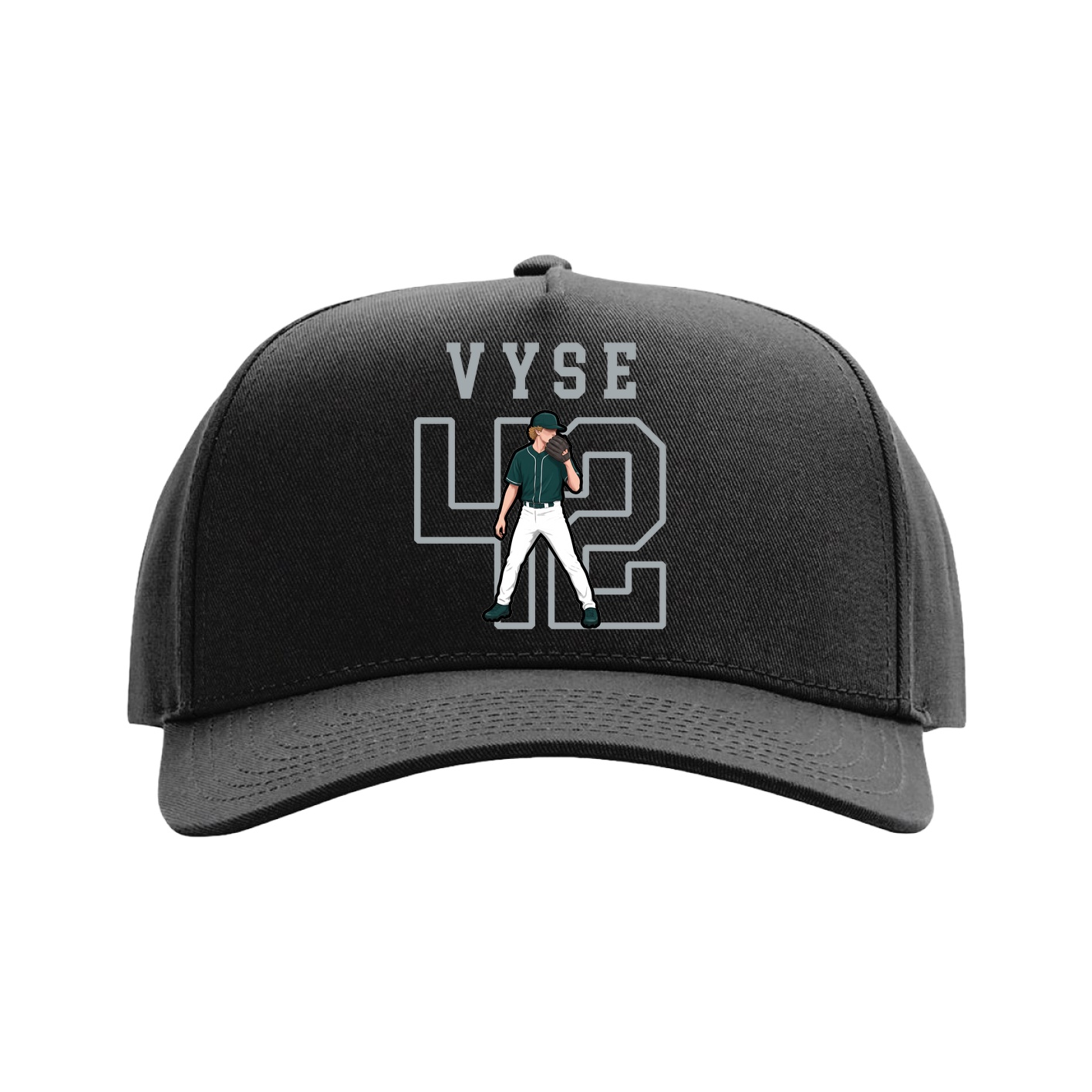 Full Fabric Five-Panel Champ Cap — Shirsey in Black