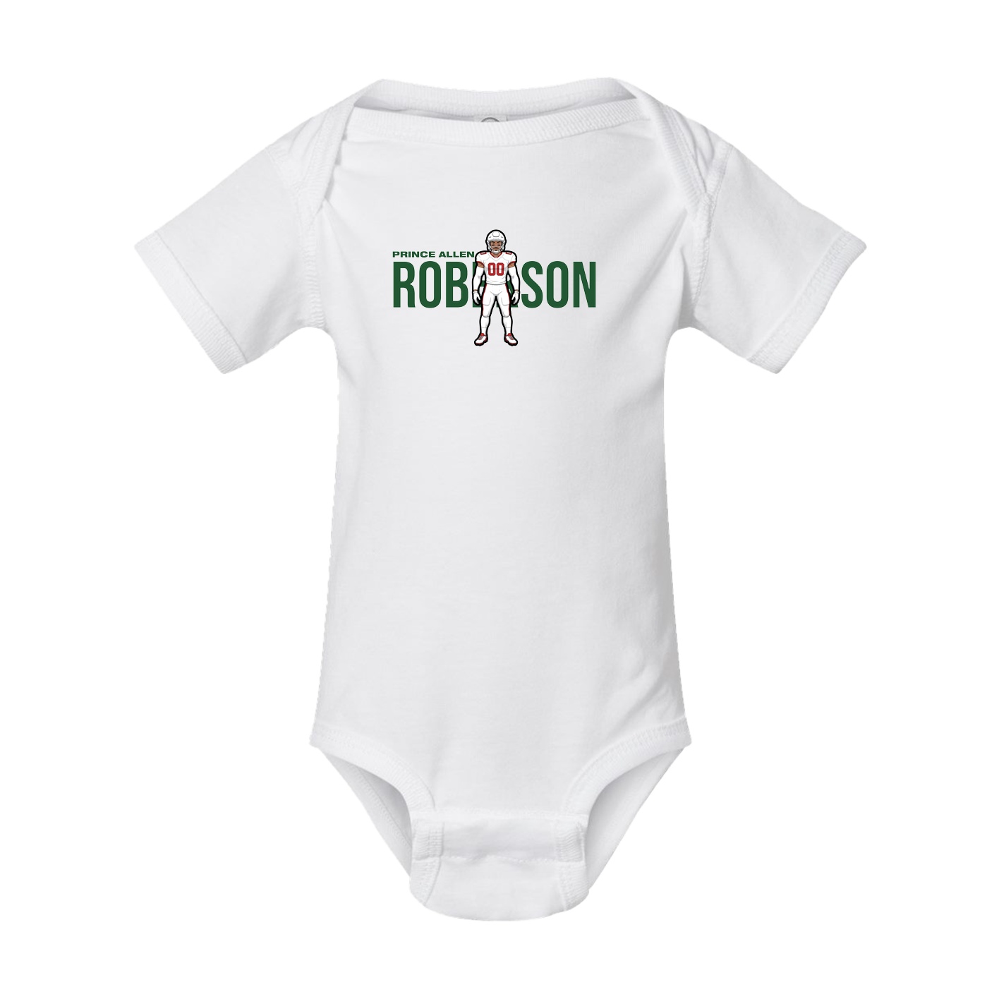 Baby Onesie — Player Name in White