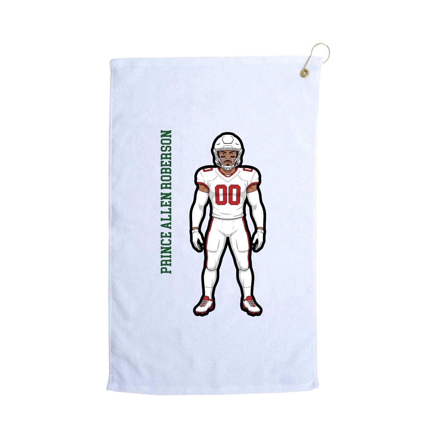 Golf Towel — Name Vertical in White