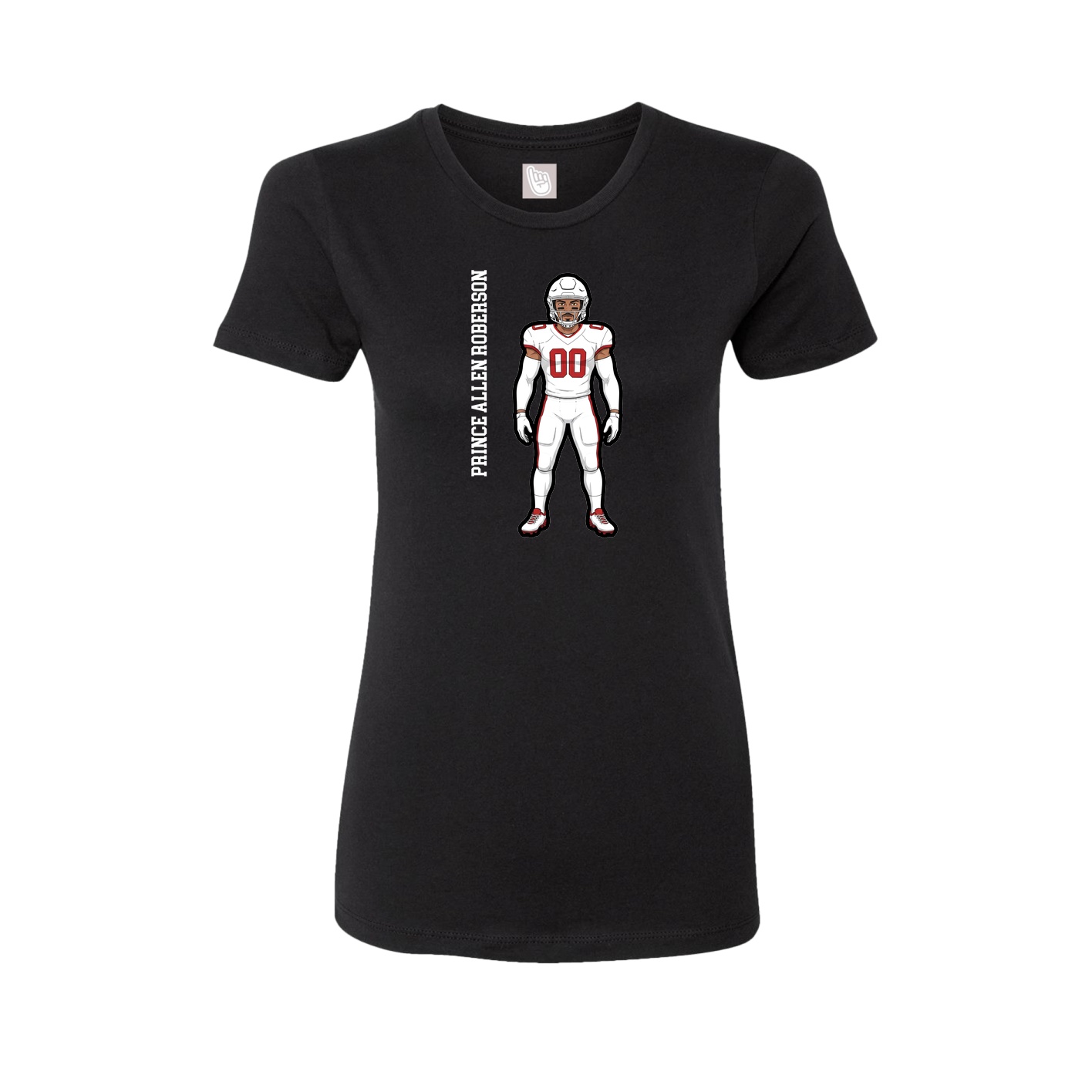 Womens Tee — Name Vertical in Black