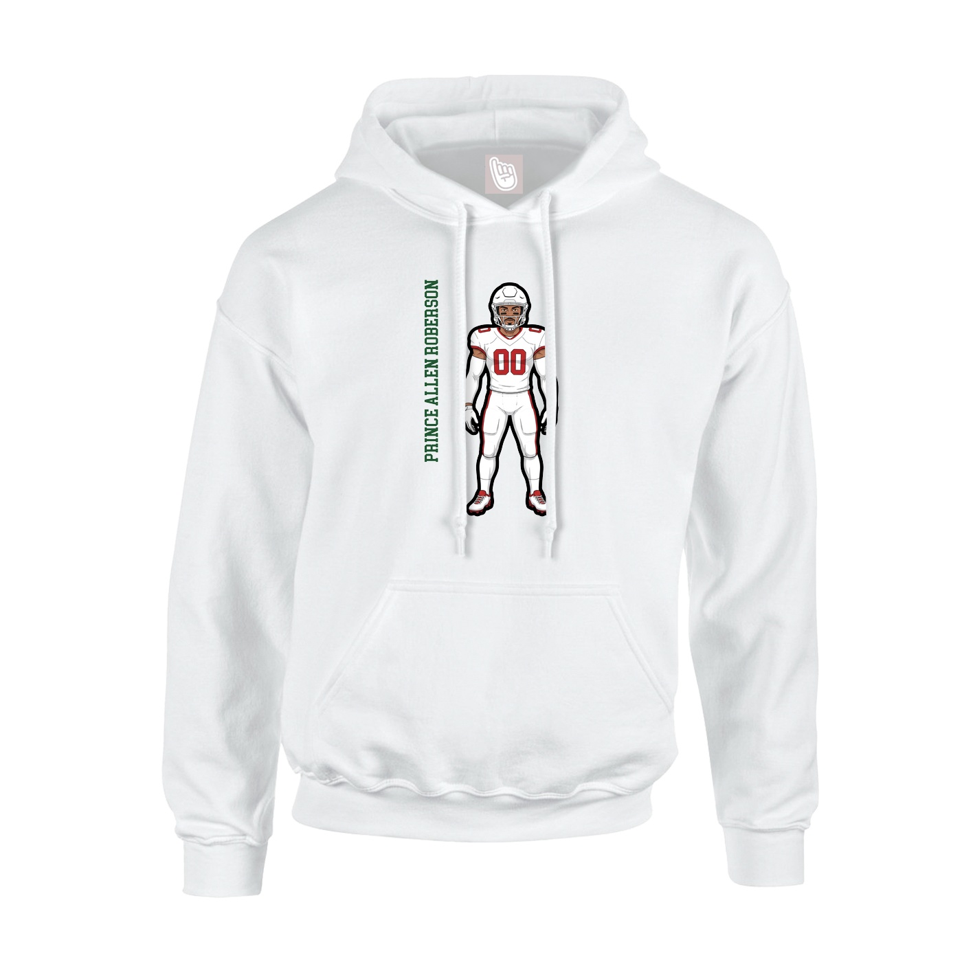 Youth Hoodie — Name Vertical in White