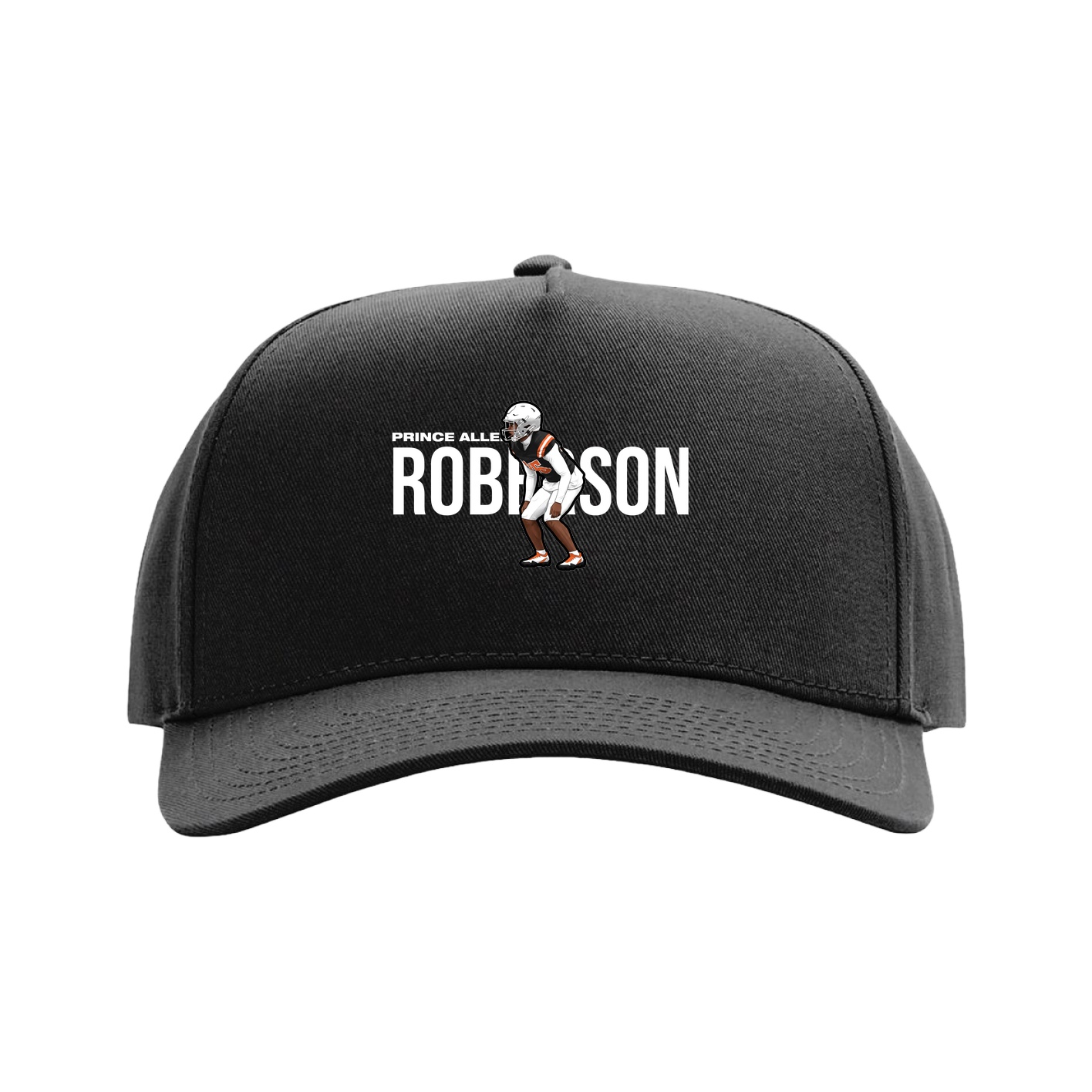 Full Fabric Five-Panel Champ Cap — Player Name in Black