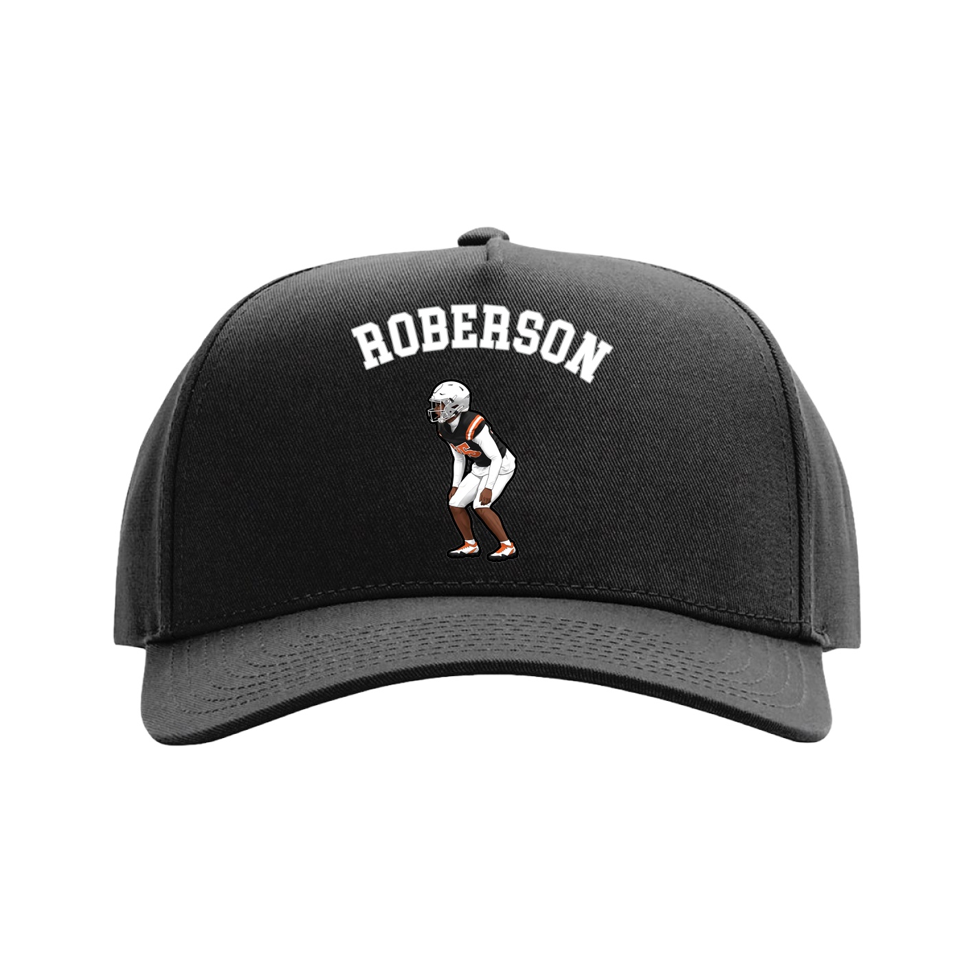 Full Fabric Five-Panel Champ Cap — Shirsey Arch in Black