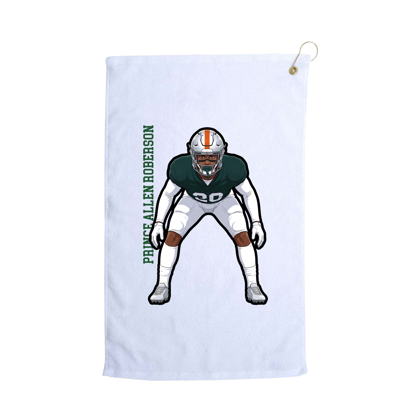 Golf Towel — Name Vertical in White