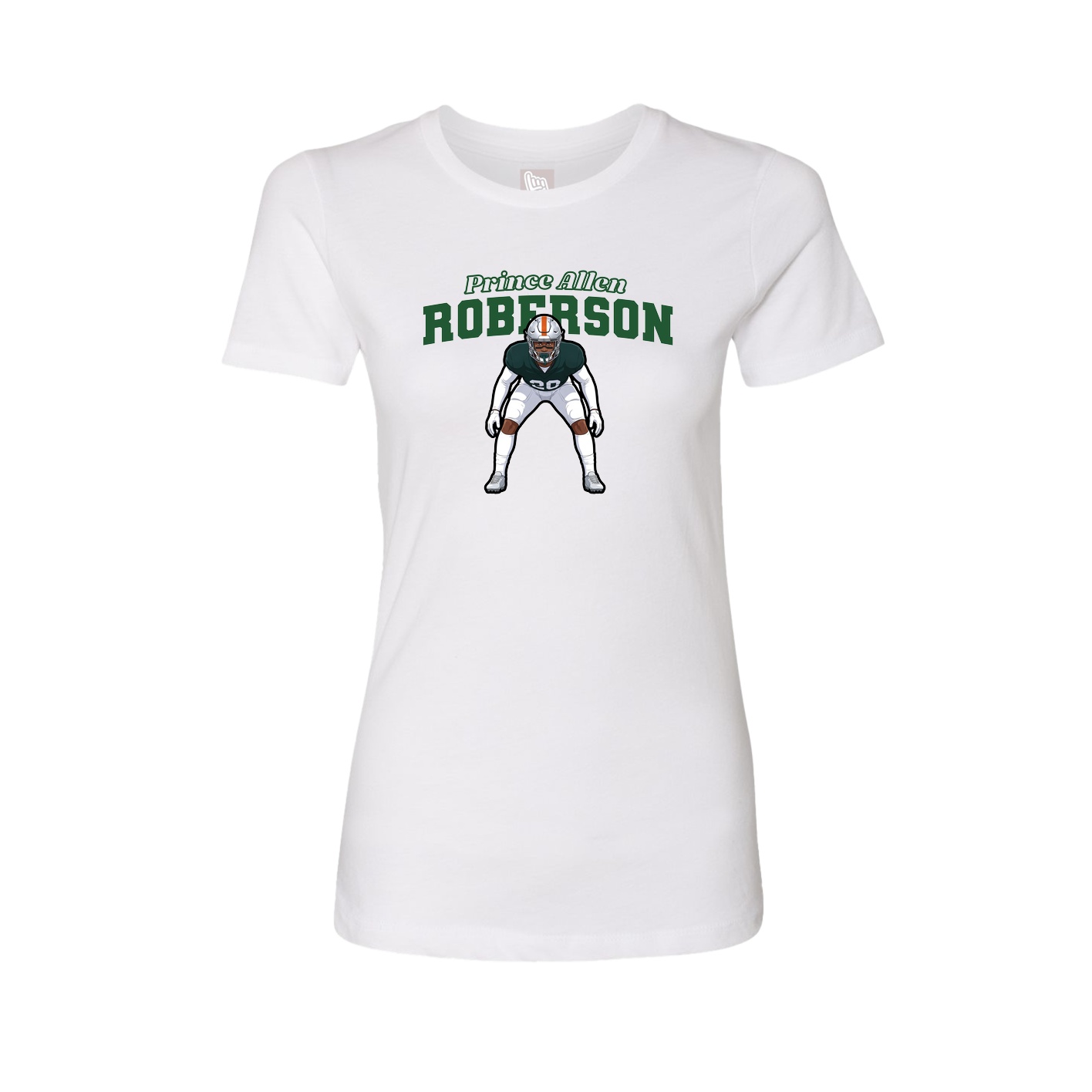 Womens Tee — Name Arch in White