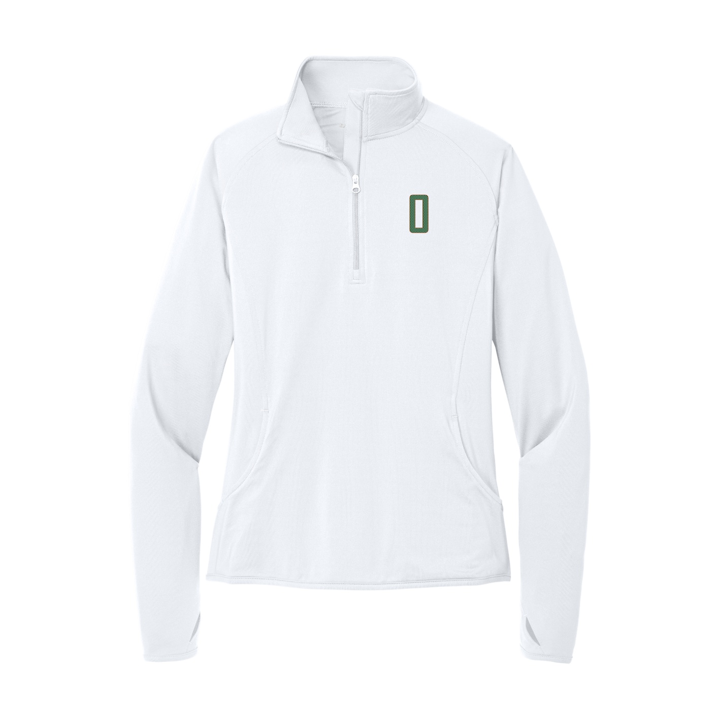 Women's Q-Zip Pullover — Front Shirsy in White