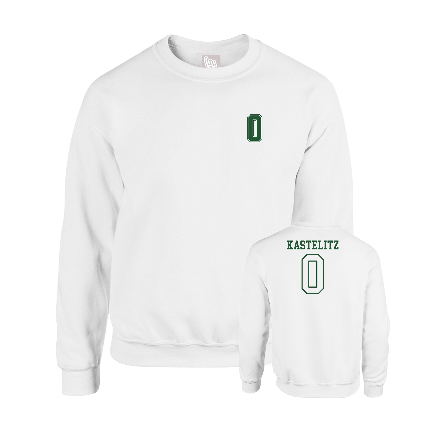 Fleece Crew — Chest Back in White