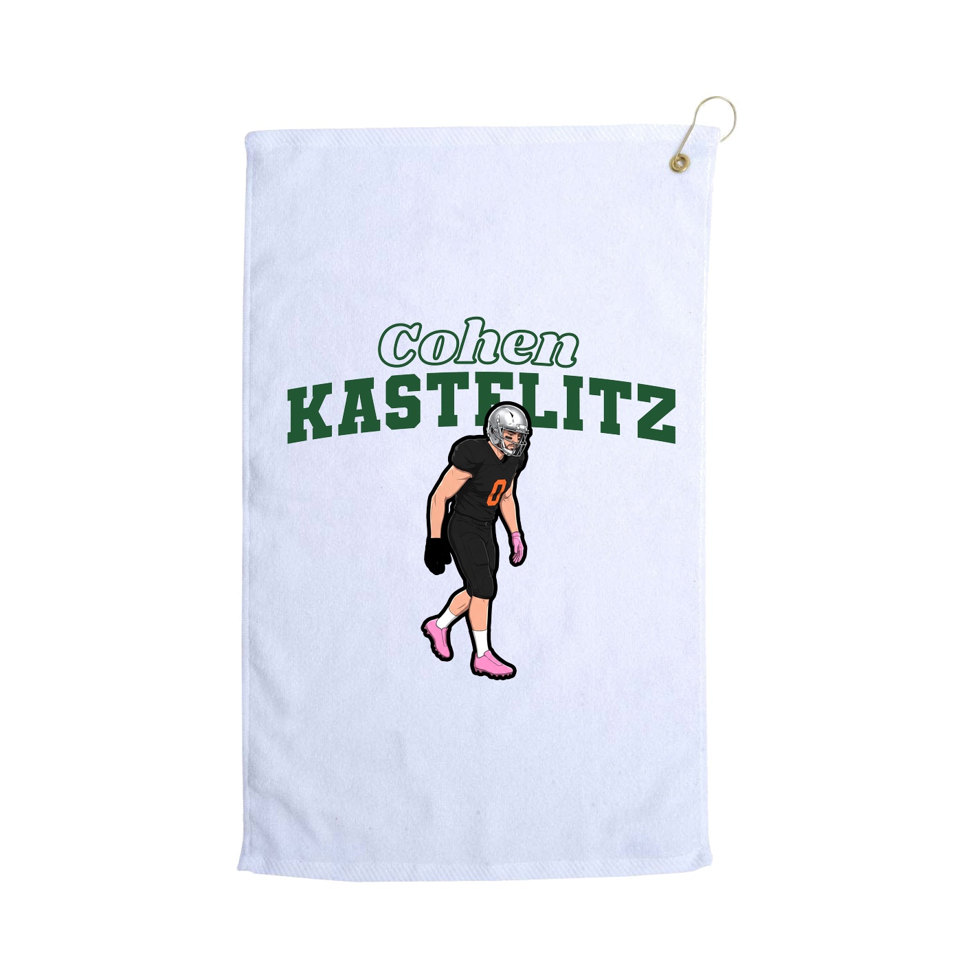 Golf Towel — Name Arch in White