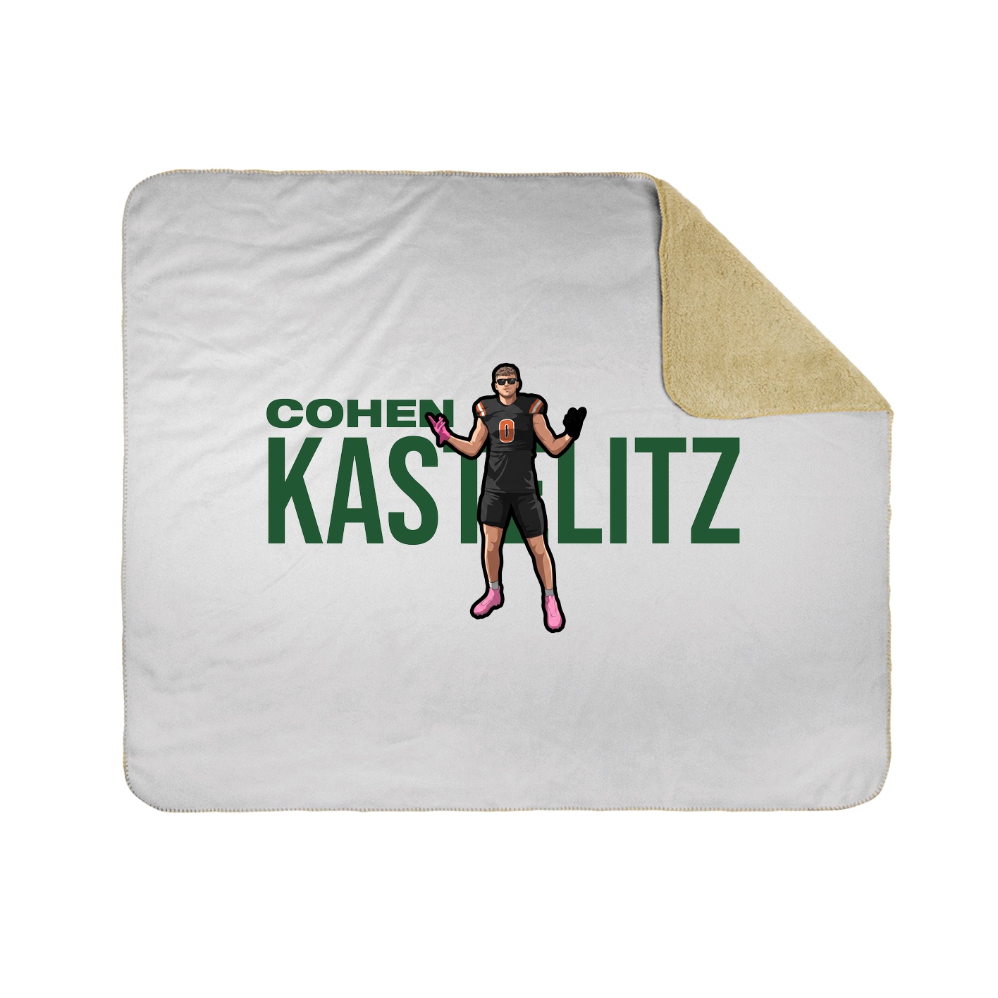 Throw Blanket — Player Name in White