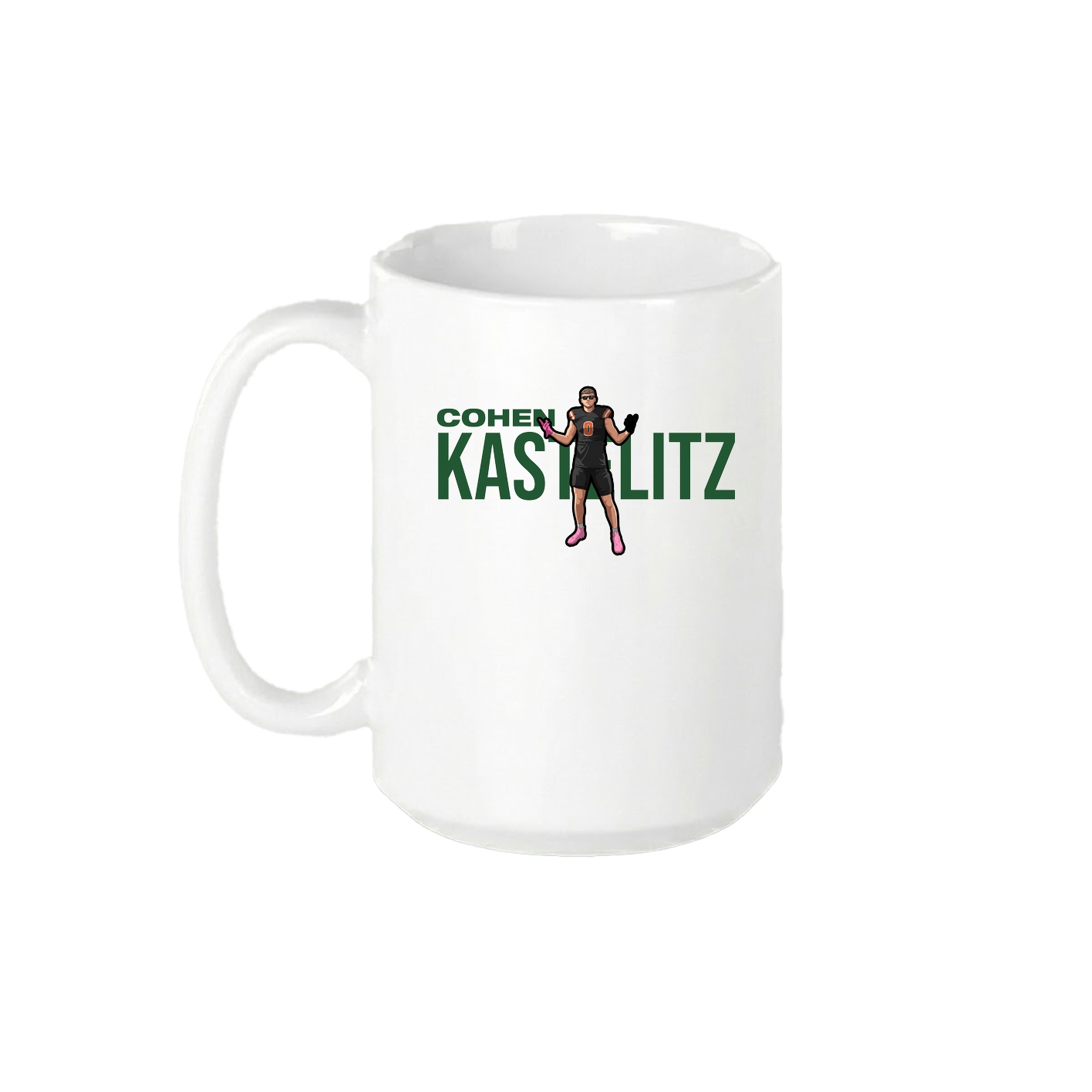 15oz Coffee Mug — Player Name in White