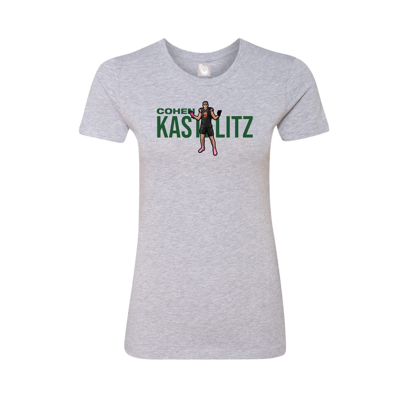 Fitted Women's Tee — Player Name in Grey