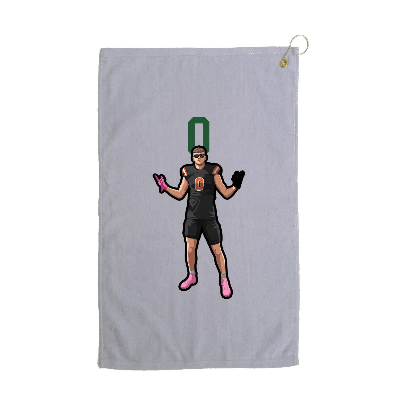 Golf Towel — Number Top in Grey