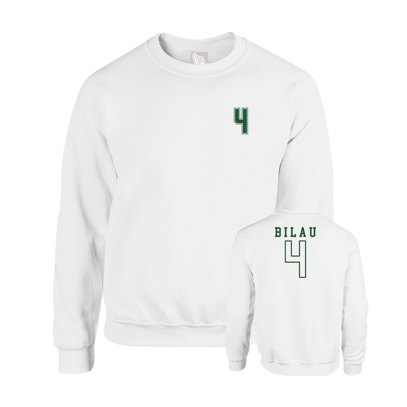 Fleece Crew — Chest Back in White