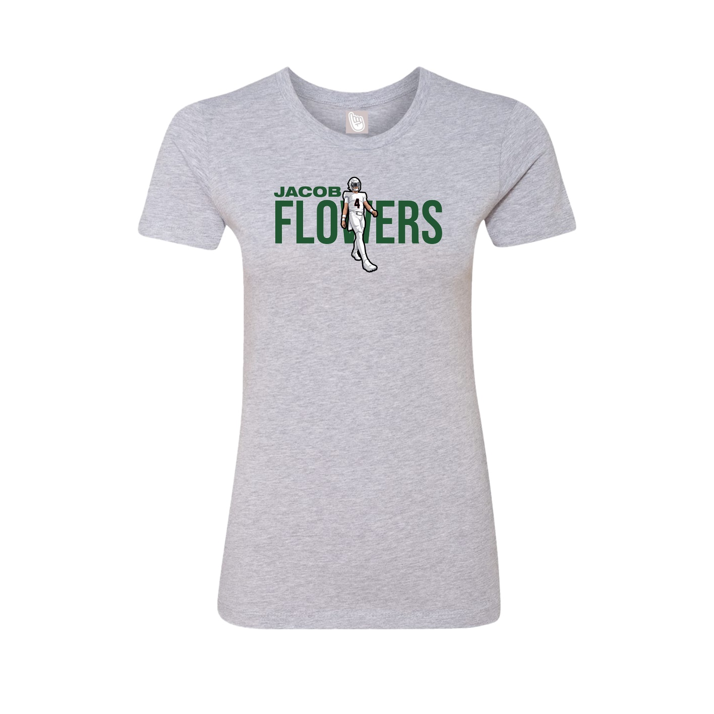 Fitted Women's Tee — Player Name in Grey