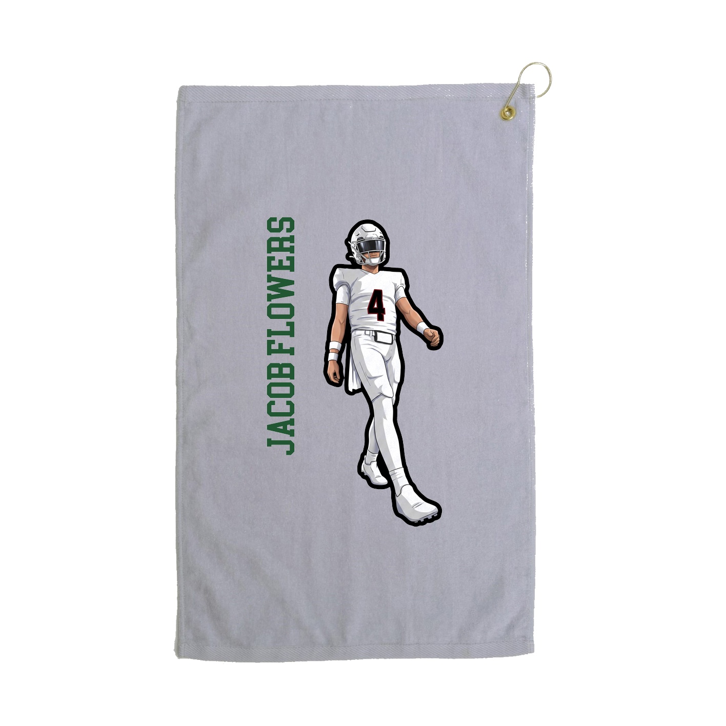Golf Towel — Name Vertical in Grey