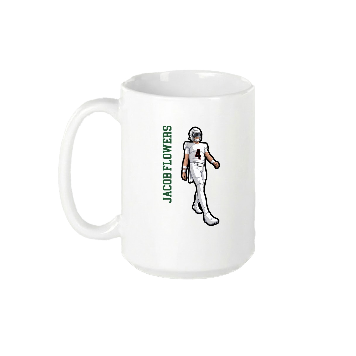 15oz Coffee Mug — Name Vertical in White