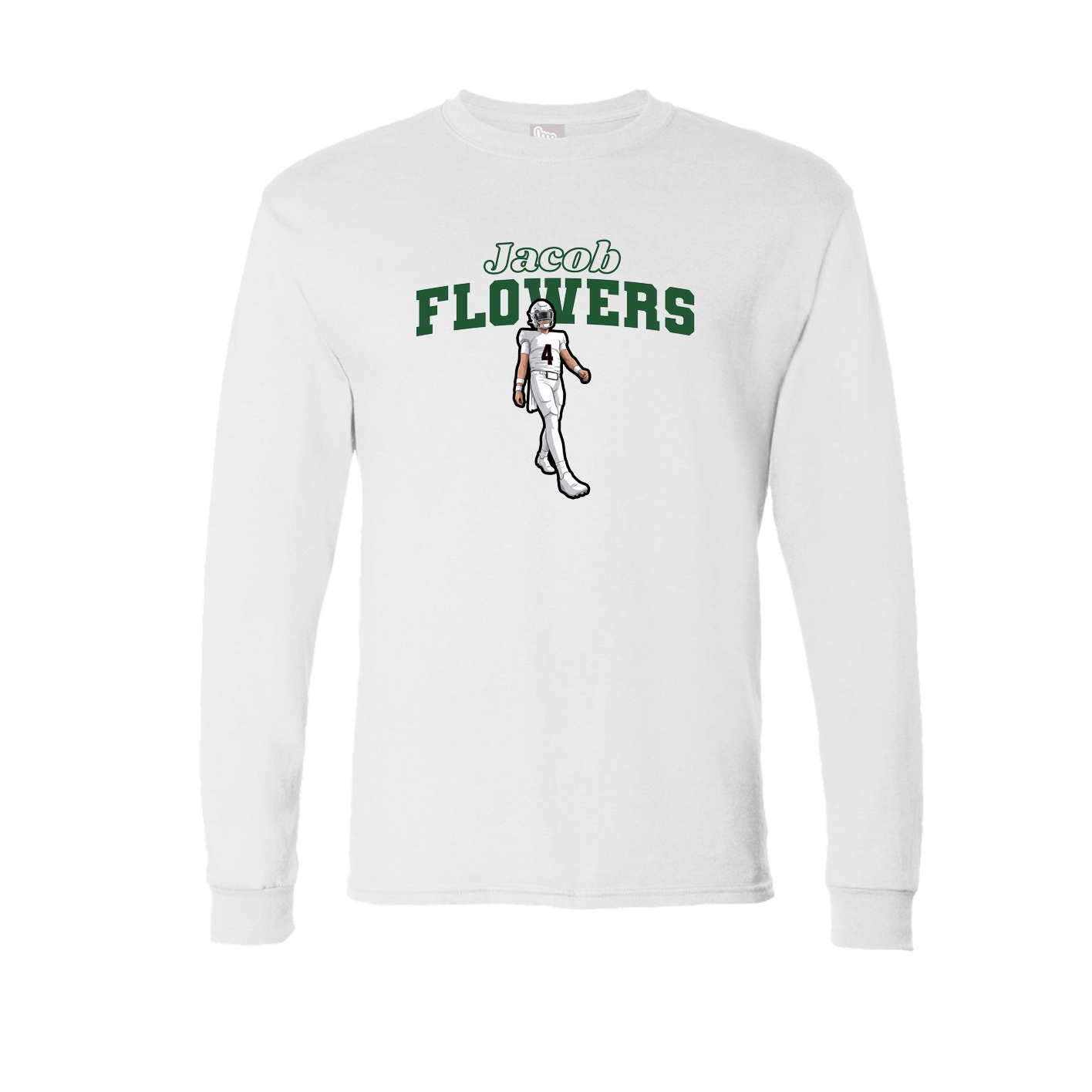 Long Sleeve Tee — Name Arch in White