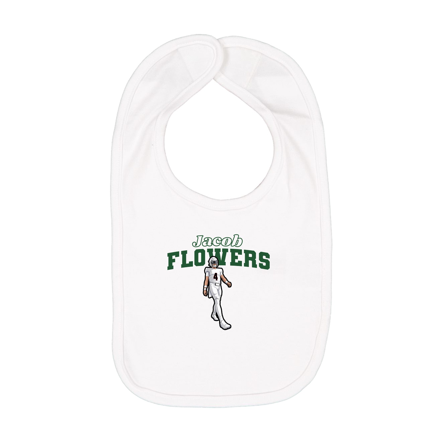 Infant Bib — Name Arch in White