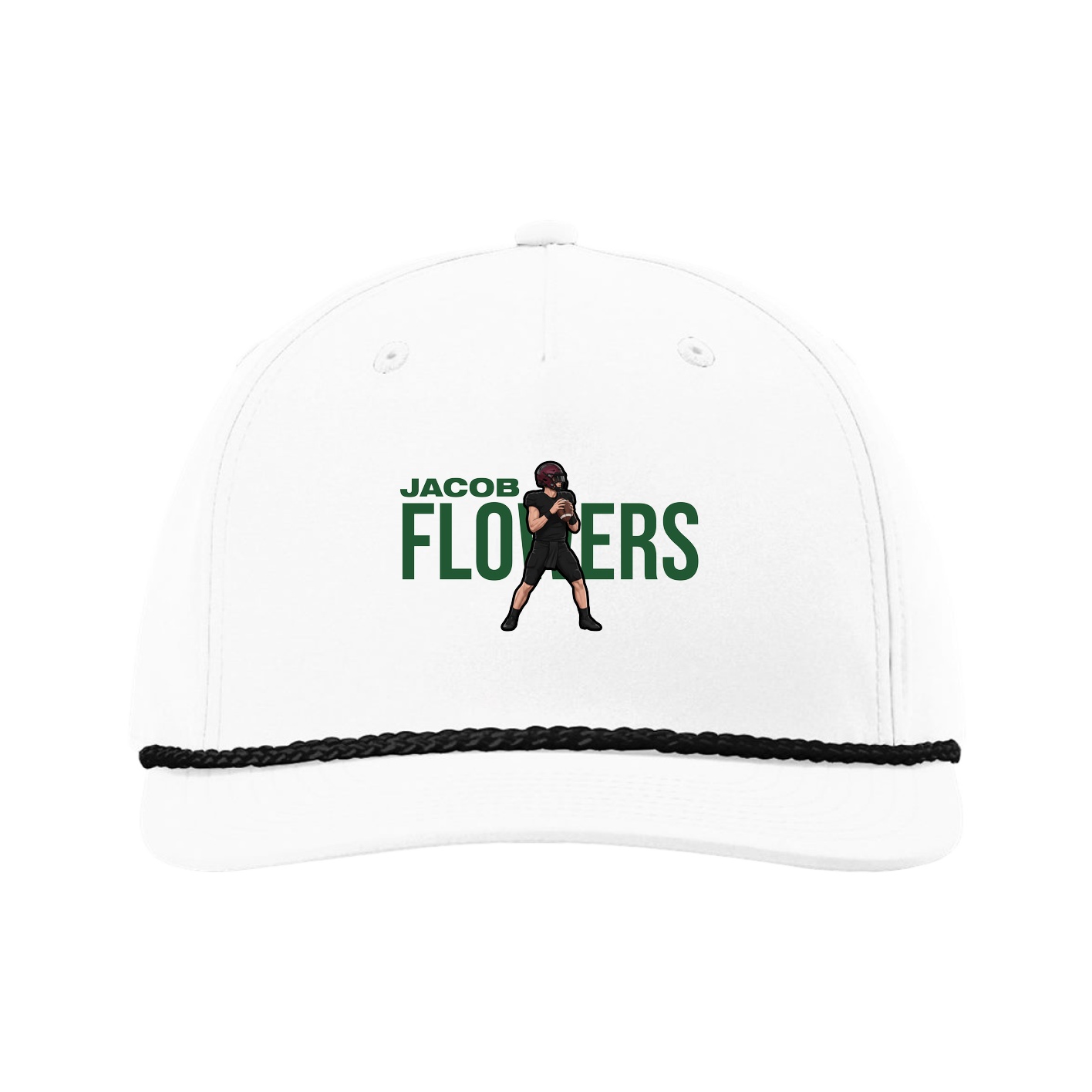 Five-Panel Classic Rope Cap — Player Name in White